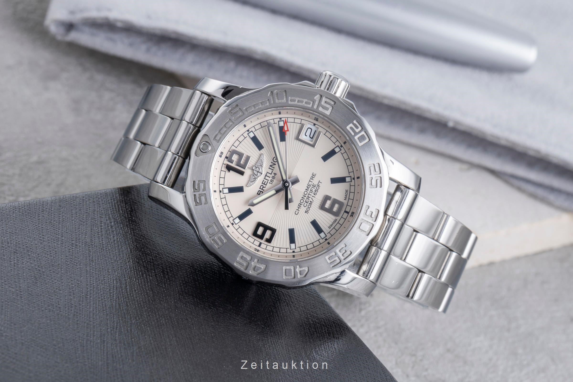 Breitling Colt 33 Lady Silver Dial Edelstahl Quarz Damenuhr Ref. A77387 B&P 2012 [2600164]