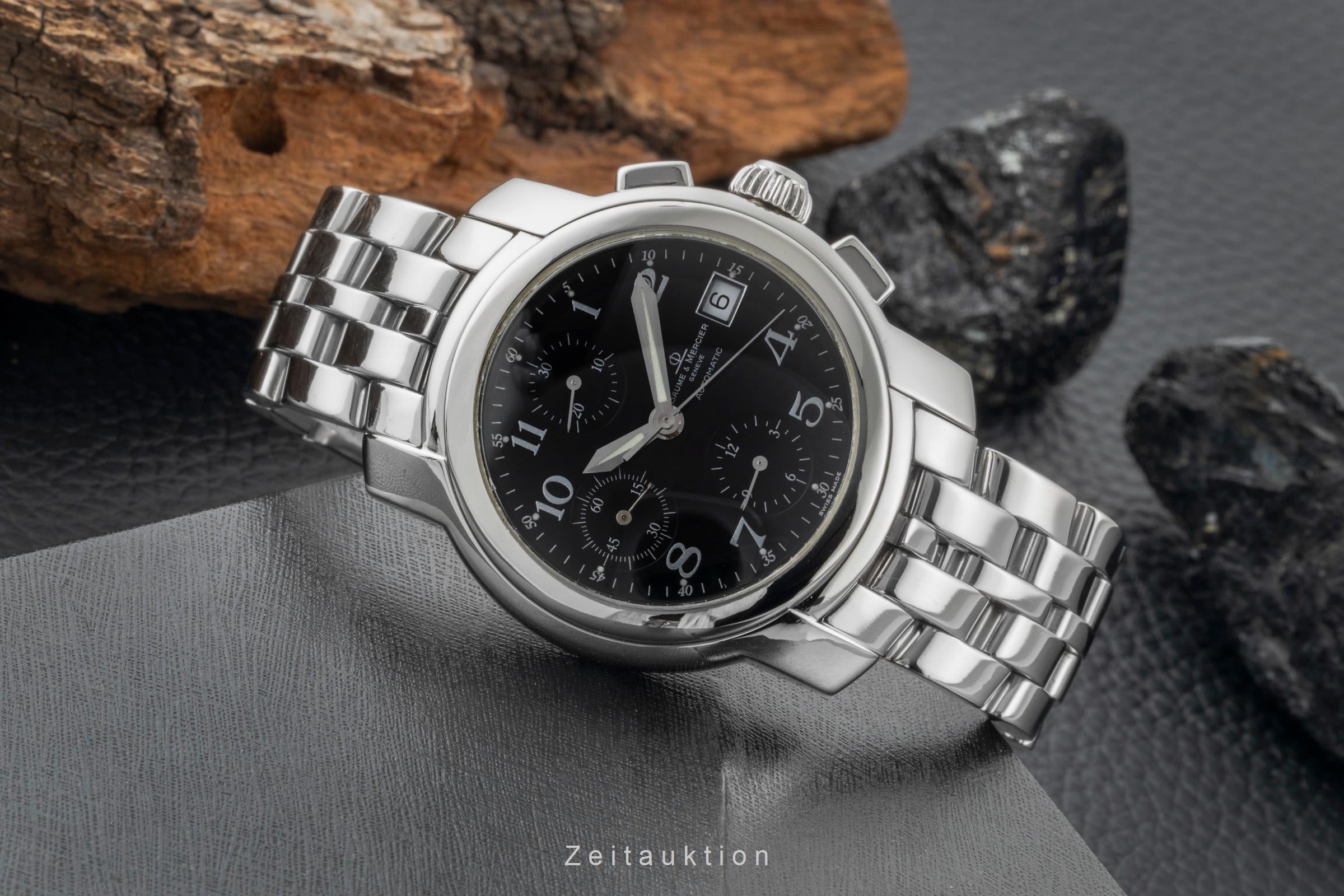 Baume & Mercier Capeland chronographe acier automatique montre pour hommes MV045216  [2600178]