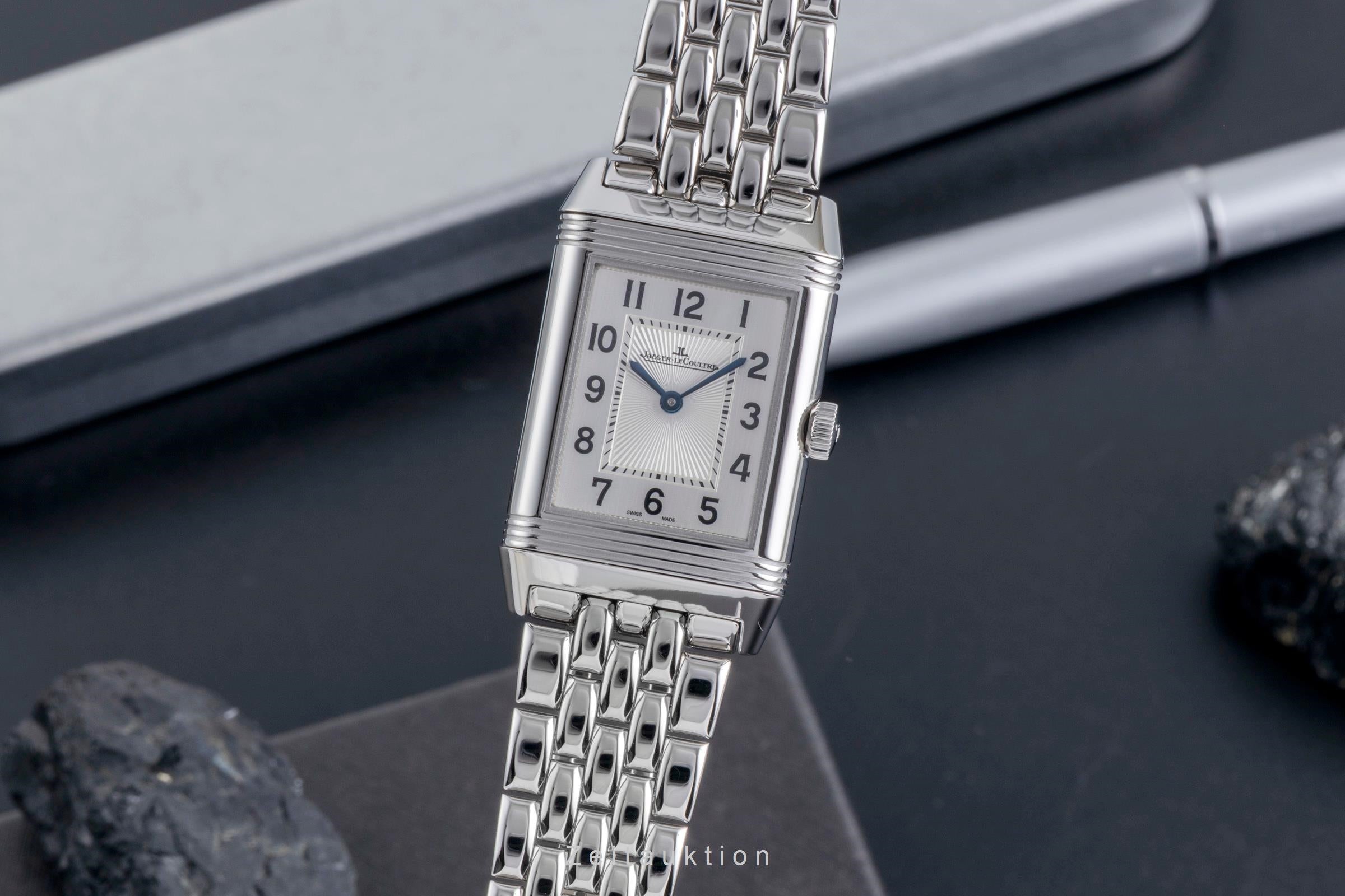 Jaeger LeCoultre Reverso Stahl Handaufzug Diamonds Ref Q2588120 212.8.D4 Papiere [2600195]