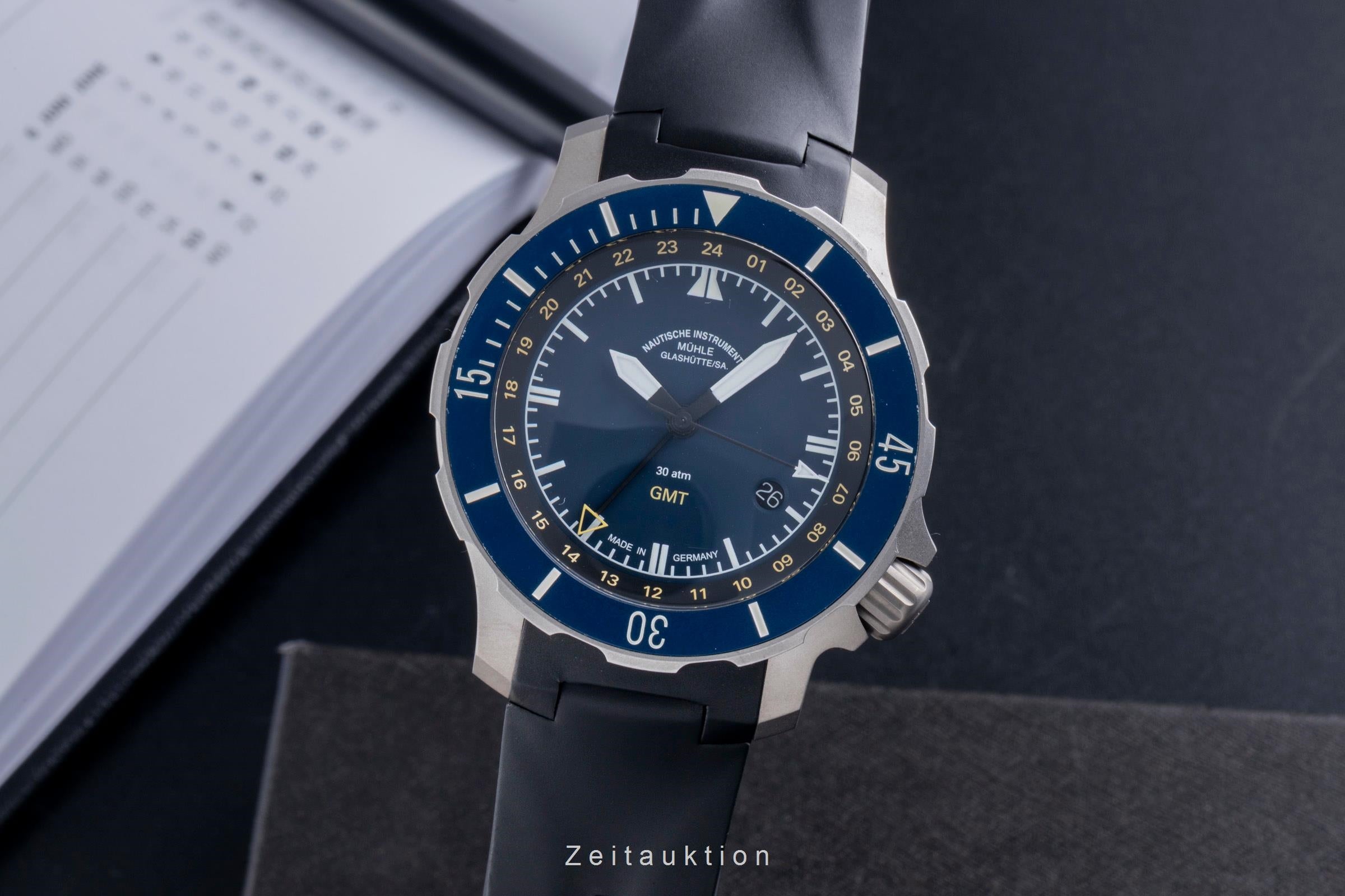 Mühle Glashütte Seebatallion GMT Titan Automatik Herrenuhr Ref. M1-28-62 KB B&P  [2600205]