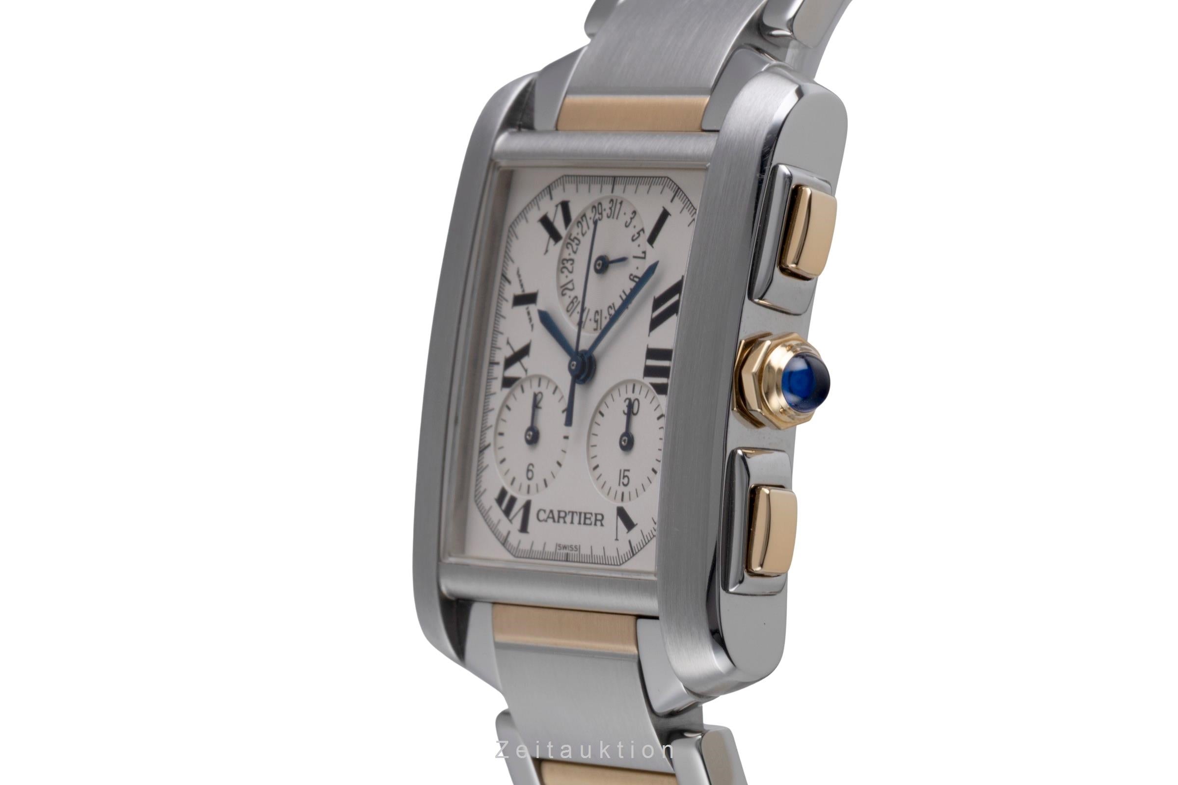 Cartier Tank Francaise chronograph steel / gold quartz men's watch W51004Q4  [2600206]