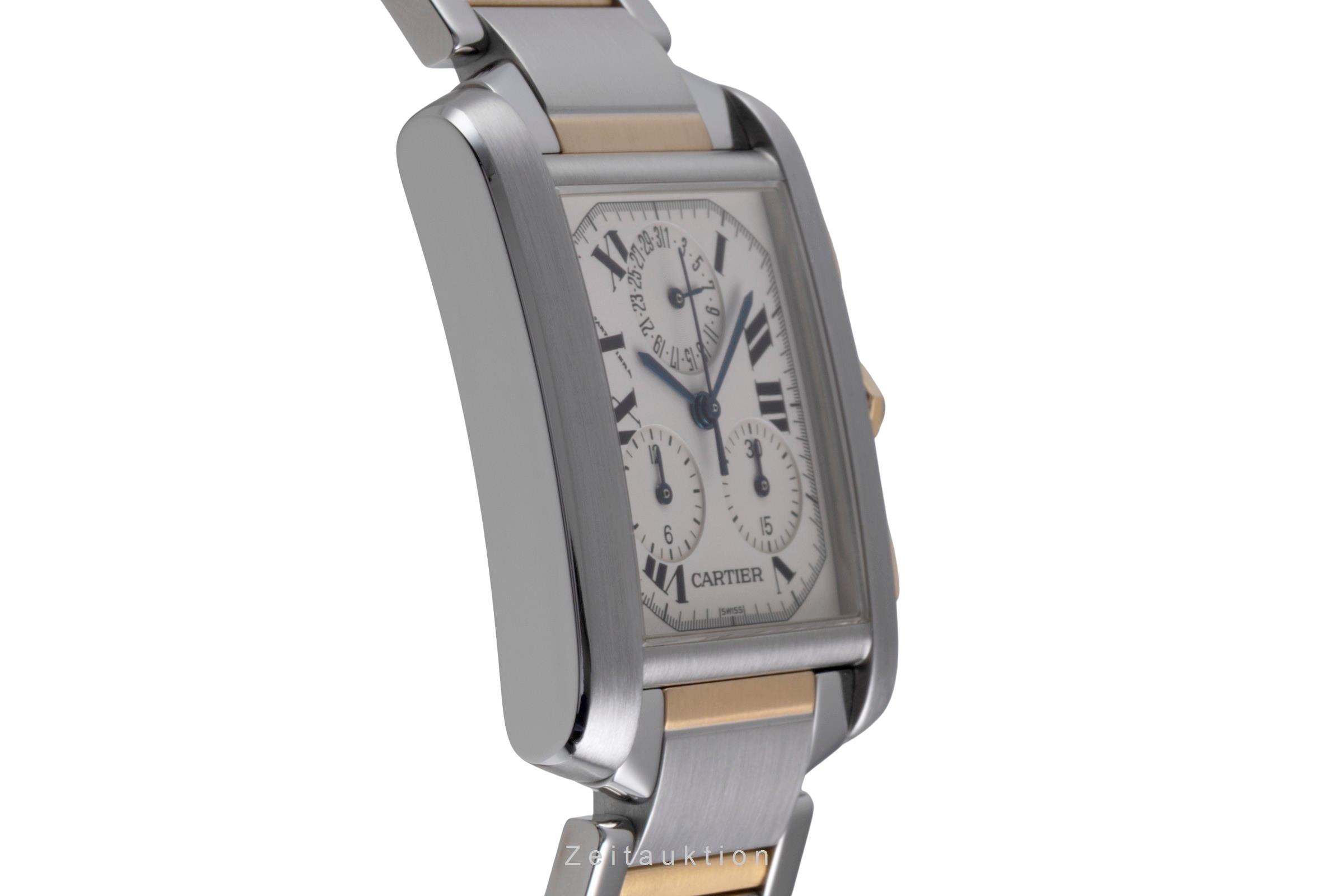 Cartier Tank Francaise chronograph steel / gold quartz men's watch W51004Q4  [2600206]