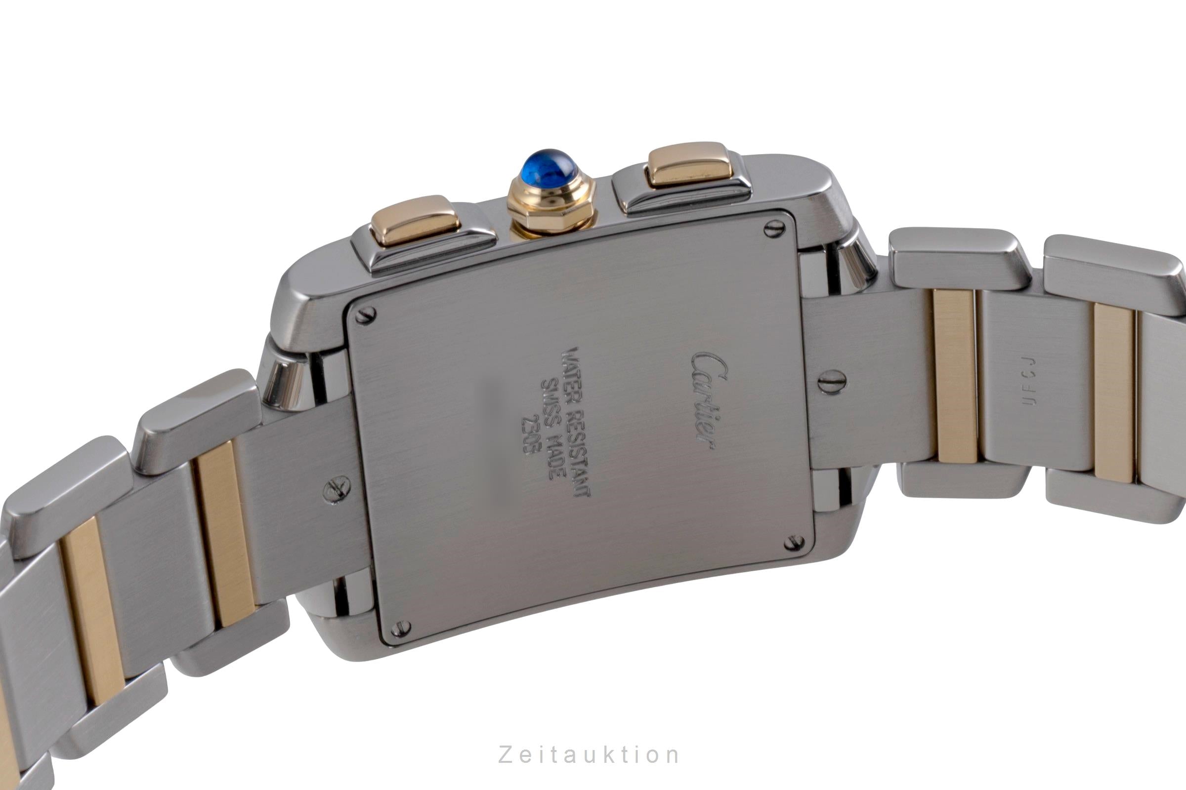 Cartier Tank Francaise chronograph steel / gold quartz men's watch W51004Q4  [2600206]