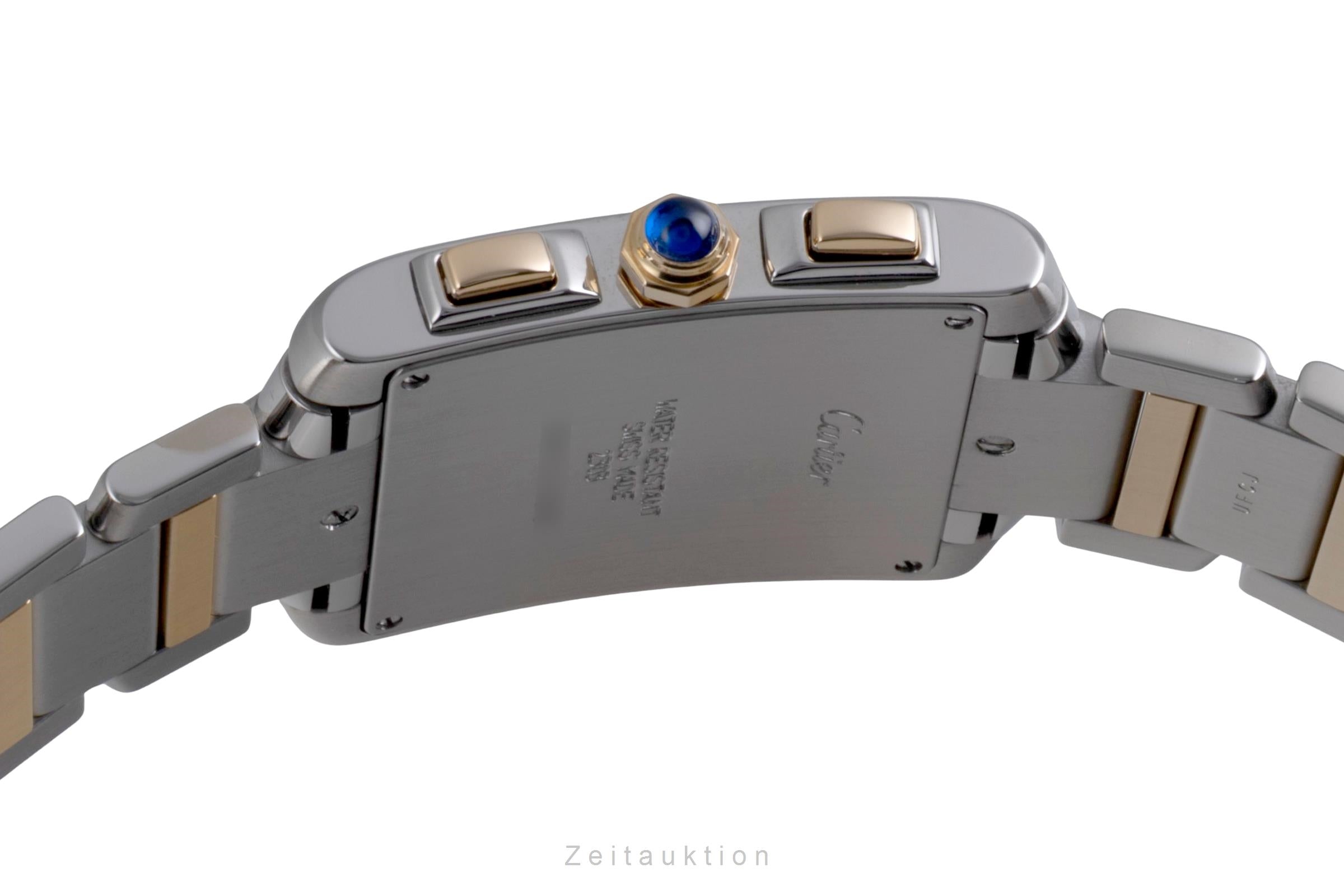 Cartier Tank Francaise chronograph steel / gold quartz men's watch W51004Q4  [2600206]