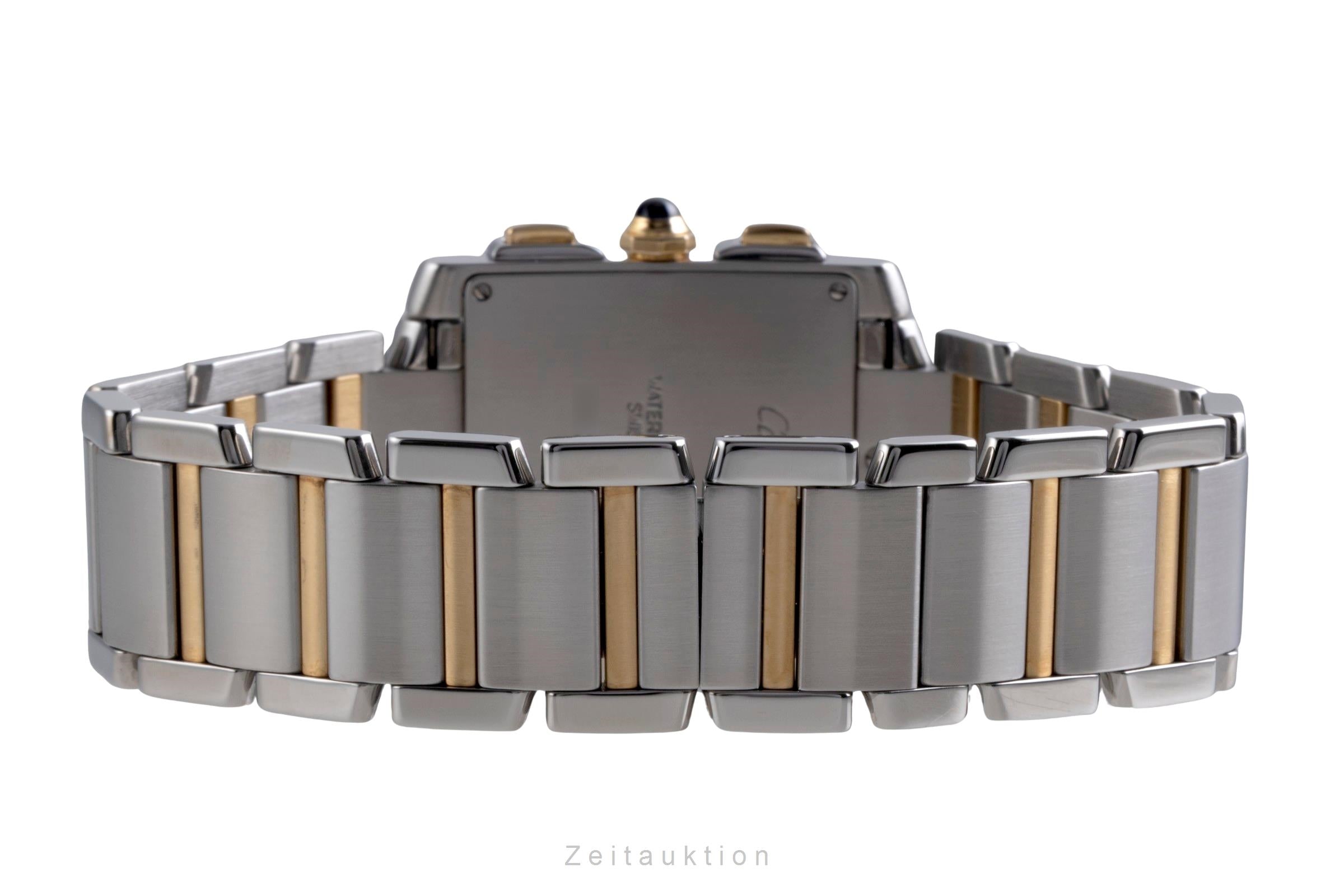 Cartier Tank Francaise chronograph steel / gold quartz men's watch W51004Q4  [2600206]