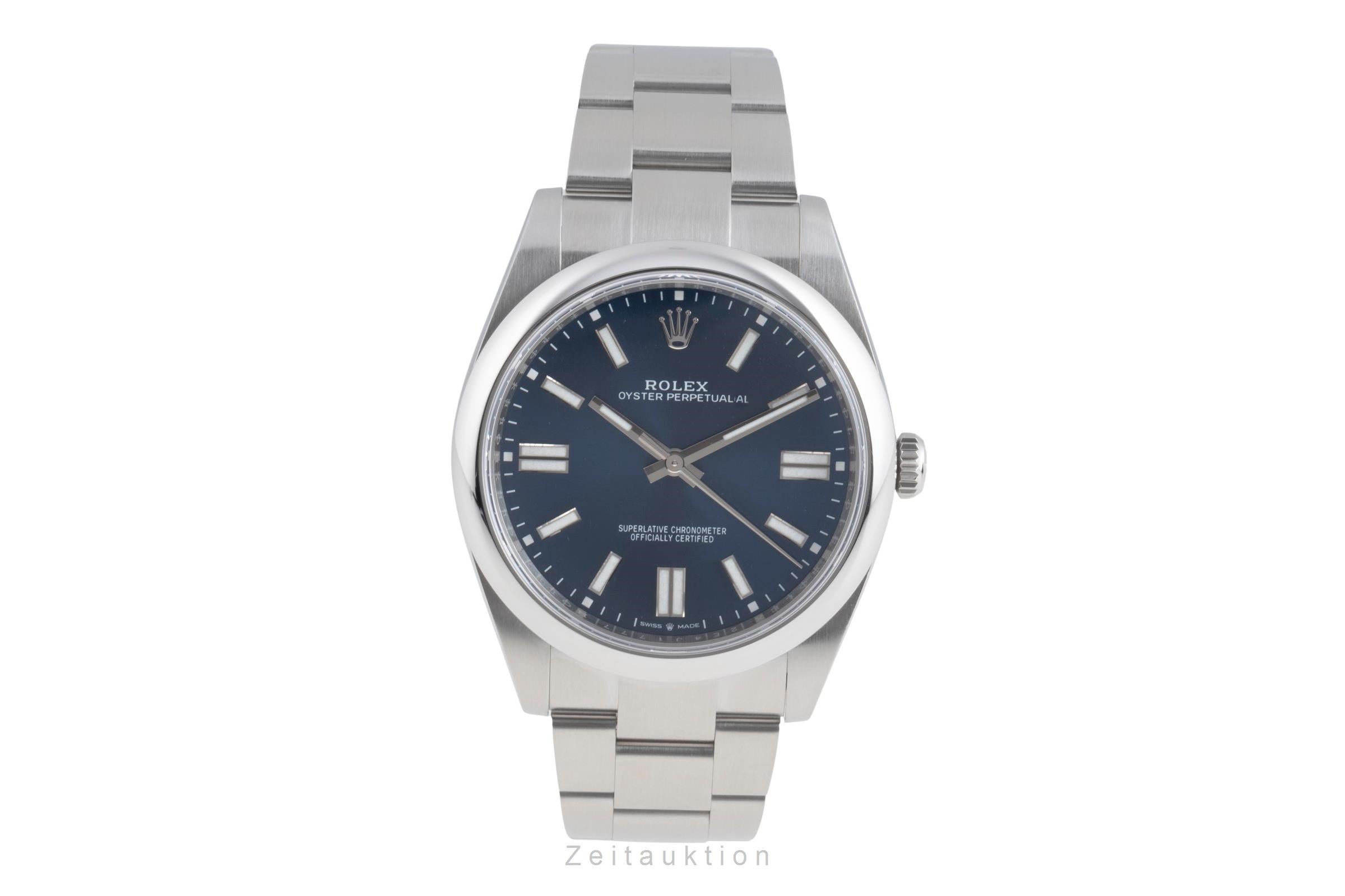 Rolex Oyster Perpetual Blue Dial Stahl Automatik Herren Ref. 124300 B&P 2025 [2600209]