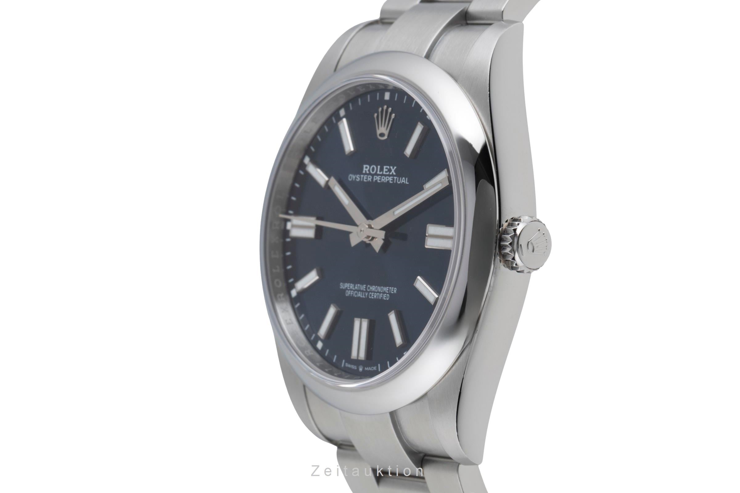 Rolex Oyster Perpetual Blue Dial Stahl Automatik Herren Ref. 124300 B&P 2025 [2600209]