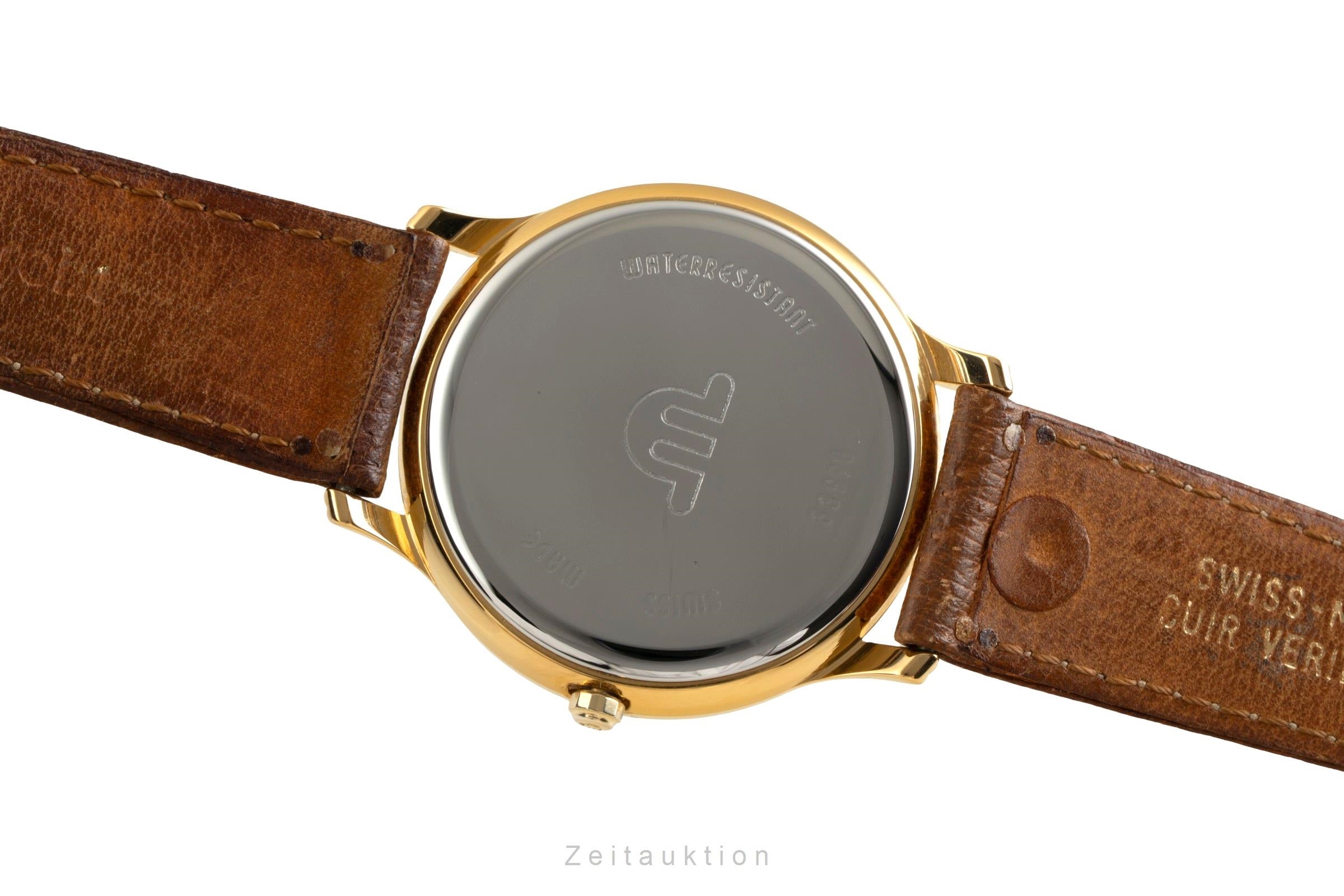 Maurice Lacroix Kalender Messing vergoldet Quarz Herrenuhr Ref. 33998  [2600212]