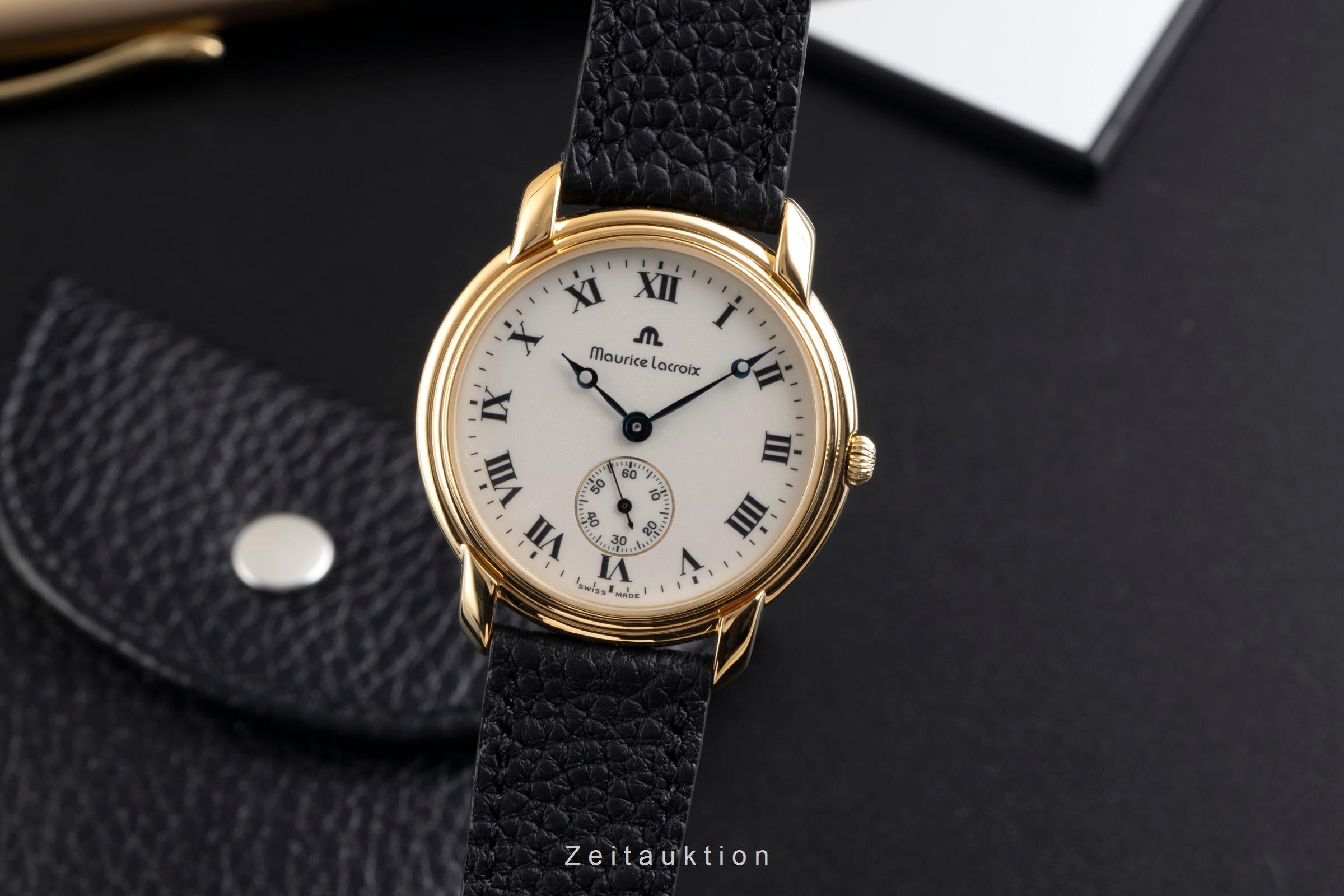 Maurice Lacroix Mecanique Messing vergoldet Handaufzug Herrenuhr Ref. 4905  [2600220]