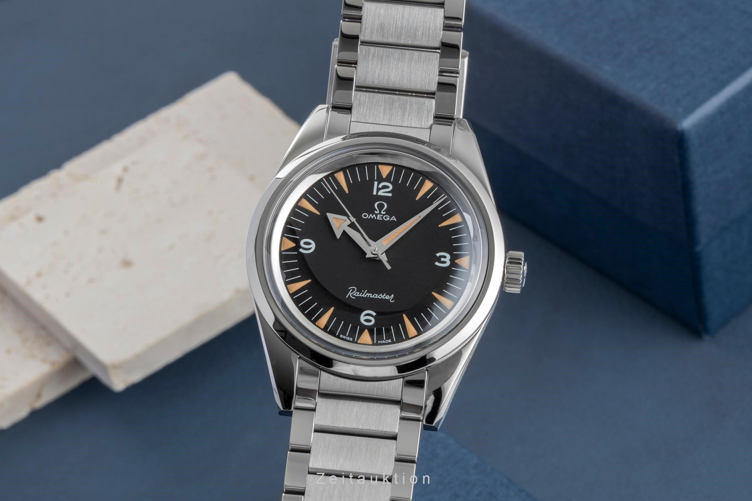 Omega Railmaster Stahl Automatik Herrenuhr Ref. 220.10.38.20.01.002 B&P 2019 [2600235]