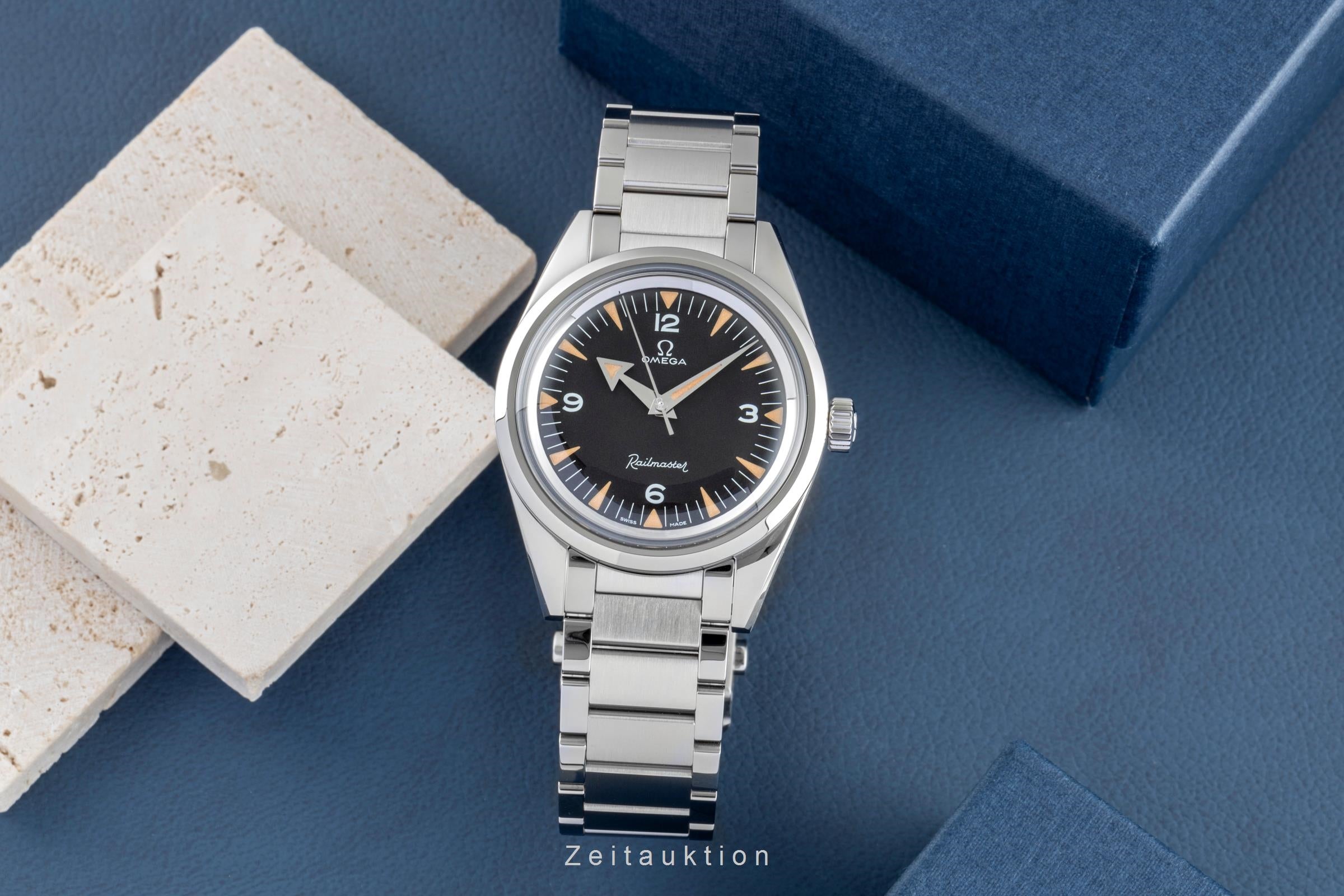 Omega Railmaster Stahl Automatik Herrenuhr Ref. 220.10.38.20.01.002 B&P 2019 [2600235]