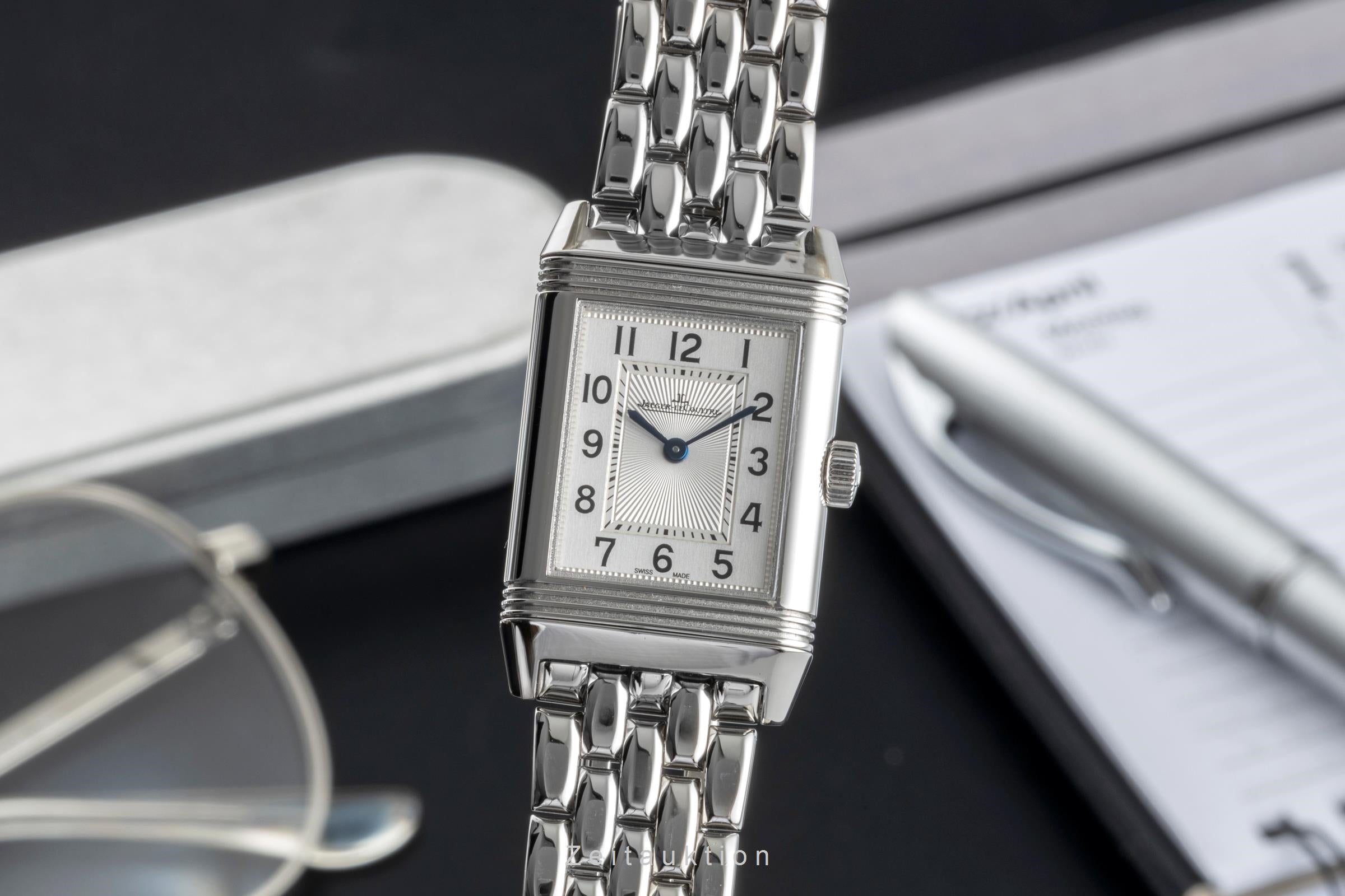 Jaeger LeCoultre Reverso Classic Small Stahl Quarz Ref. Q2618130 211.8.47 B&P  [2600240]