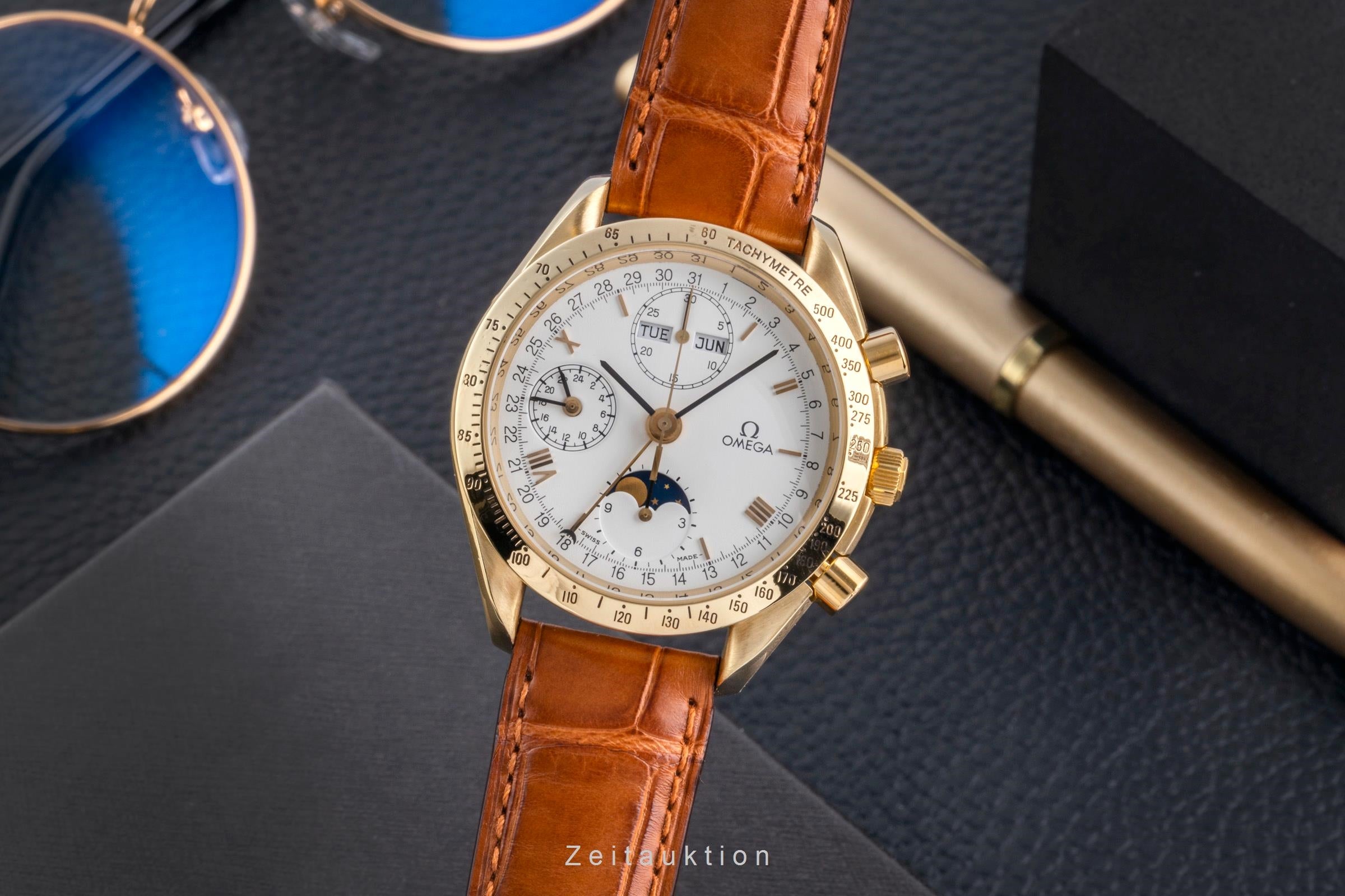 Omega Speedmaster Golden Gate Chronograph 18K Gold Ref. 3131.20 Papiere 1991 [2600252]