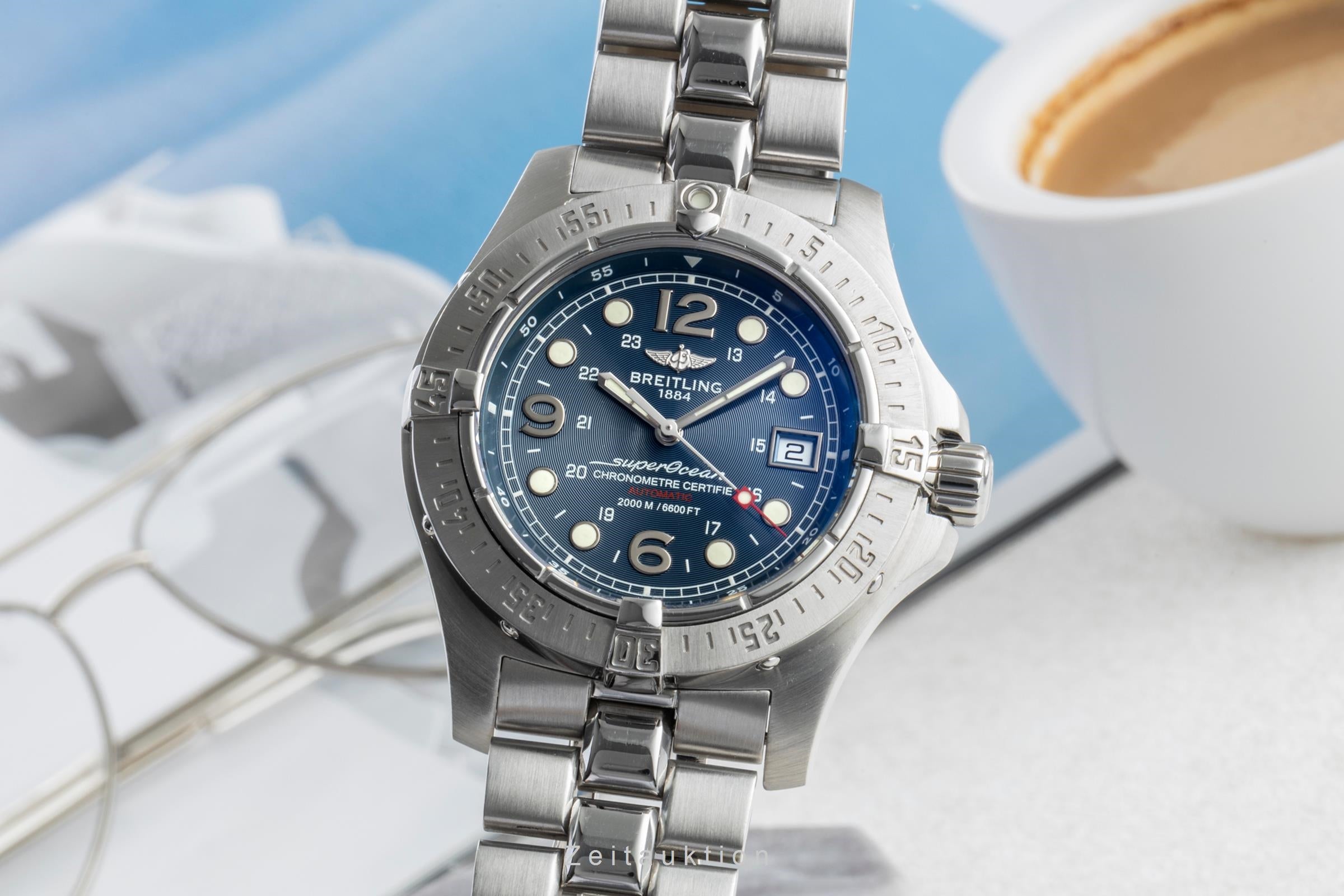 本日撤退セールBreitling デジタルアナログ腕時計　訳あり　稼動品 Breitling Superocean steel automatic Kal. B17 Ref. A17390 | 2600262