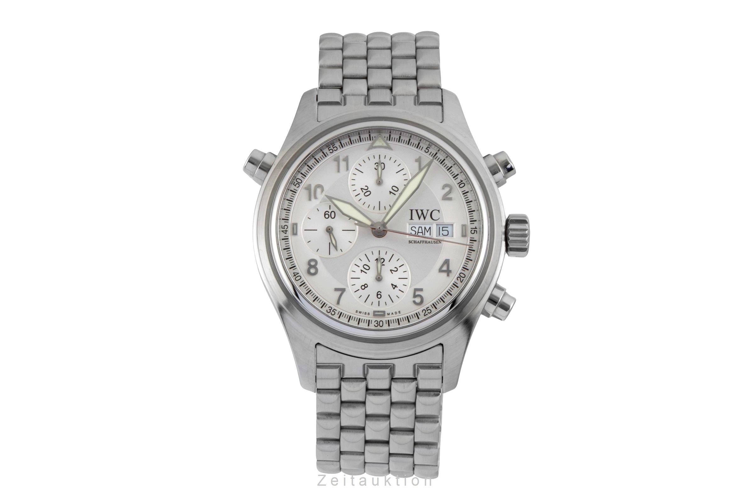 IWC Flieger Doppelchronograph Edelstahl Automatik Rattrapante Ref. IW371301 Box [2600286]