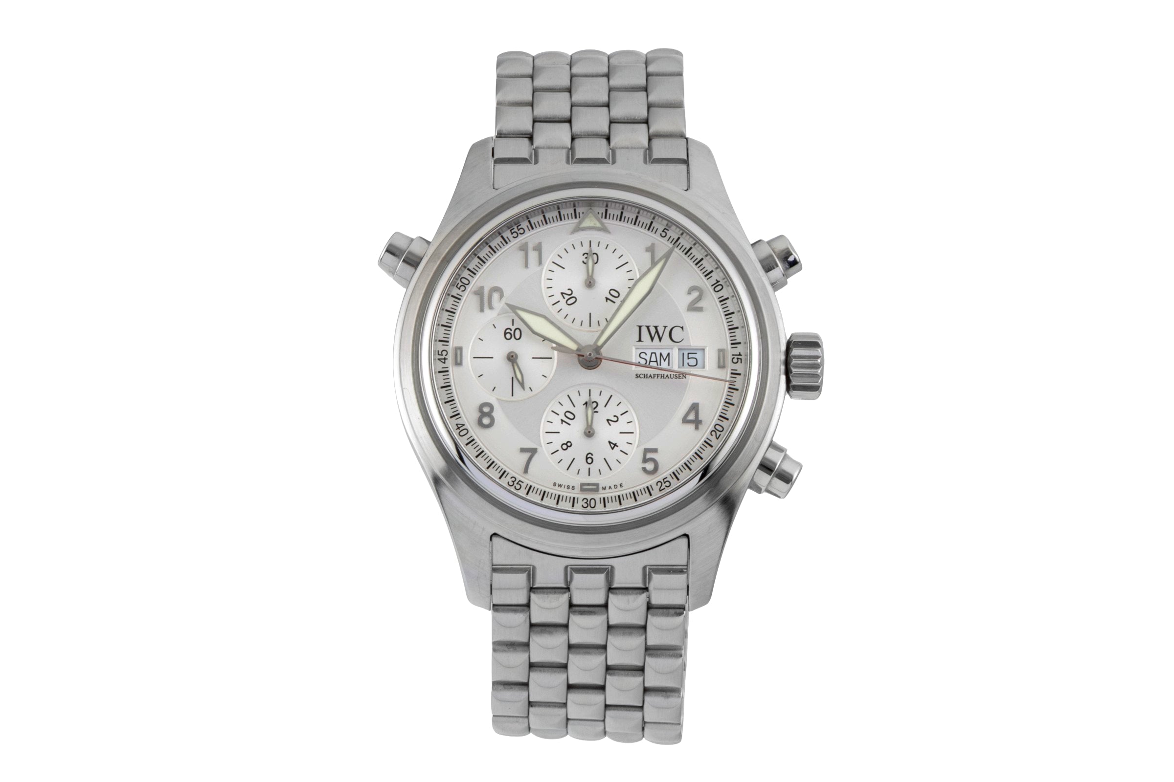 IWC Flieger Doppelchronograph Edelstahl Automatik Rattrapante Ref. IW371301 Box [2600286]