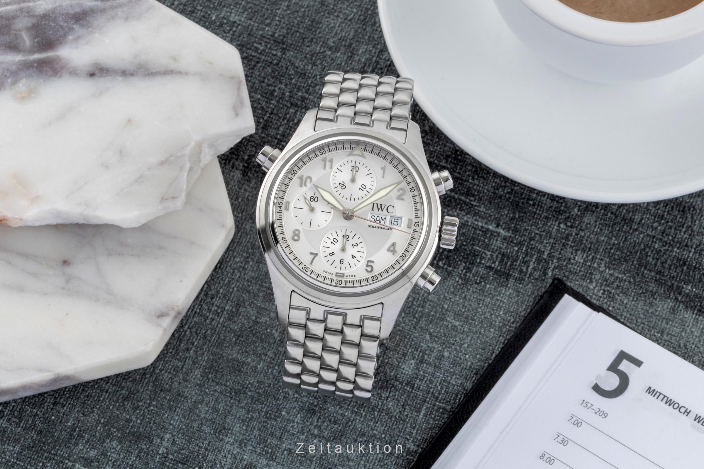 IWC Flieger Doppelchronograph Edelstahl Automatik Rattrapante Ref. IW371301 Box [2600286]