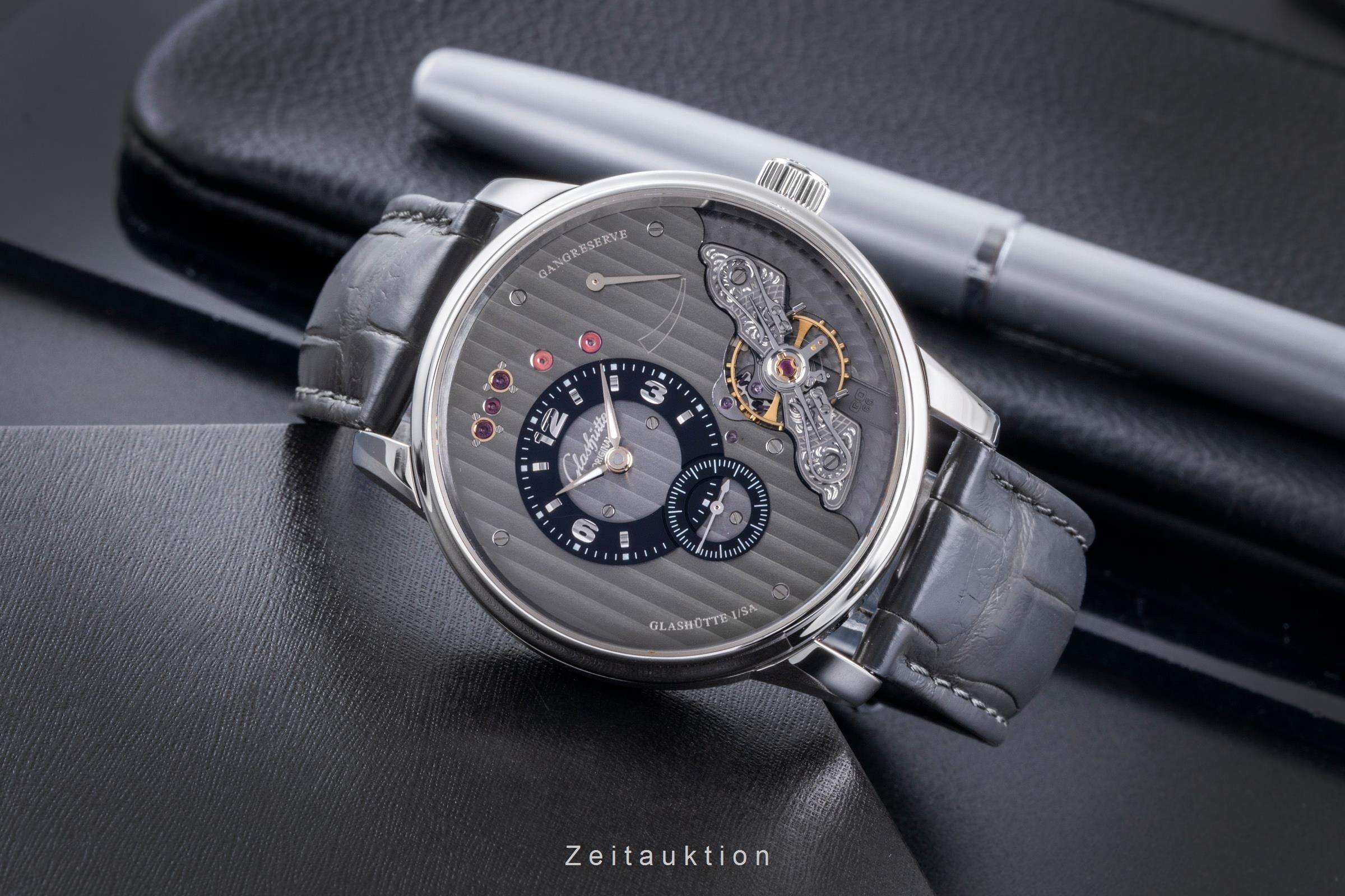 Glashütte PanoInverse XL steel manual winding Kal. GO 66 Ref. 1-66