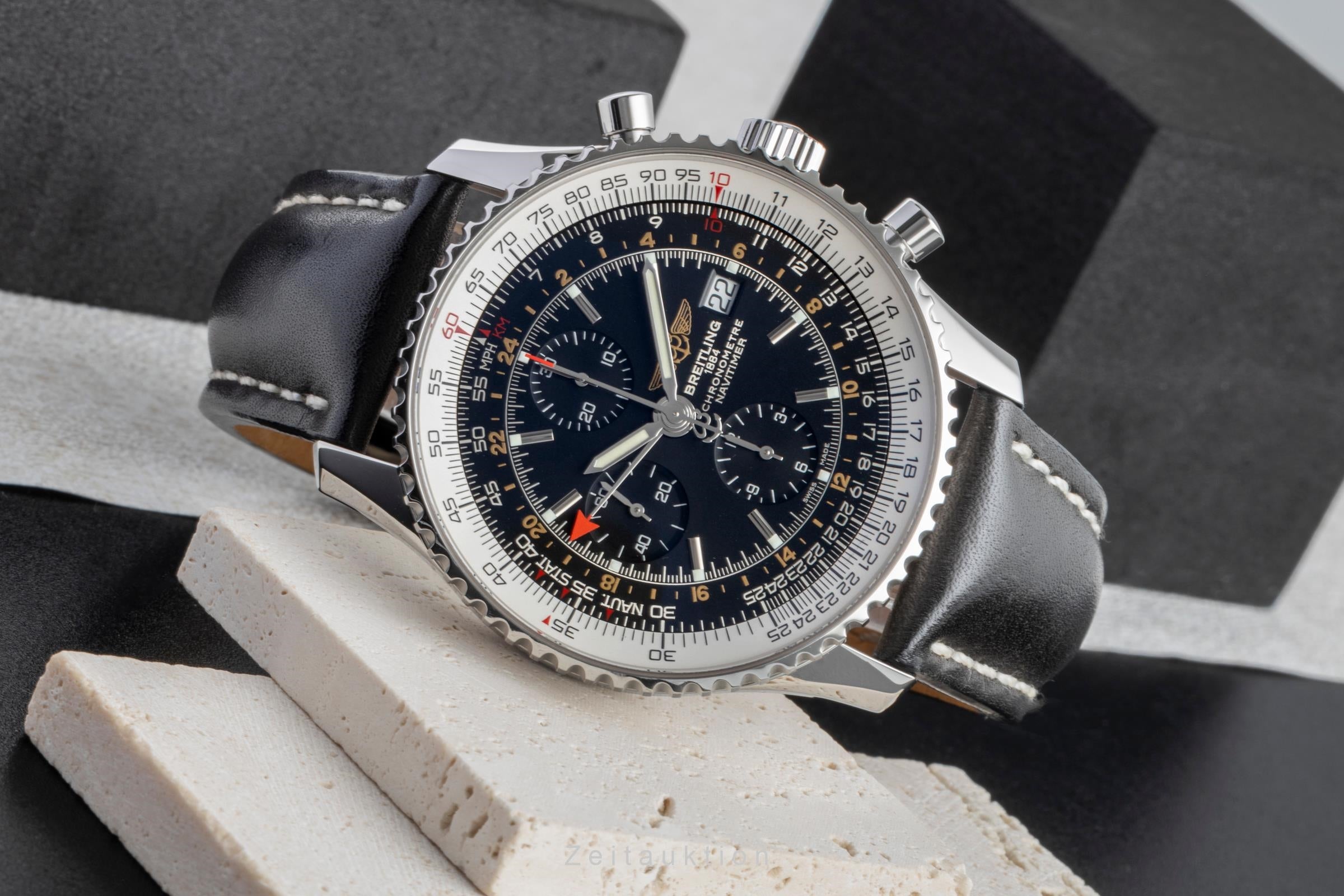 Breitling Navitimer World steel automatic Kal. B27 Ref. A2432212