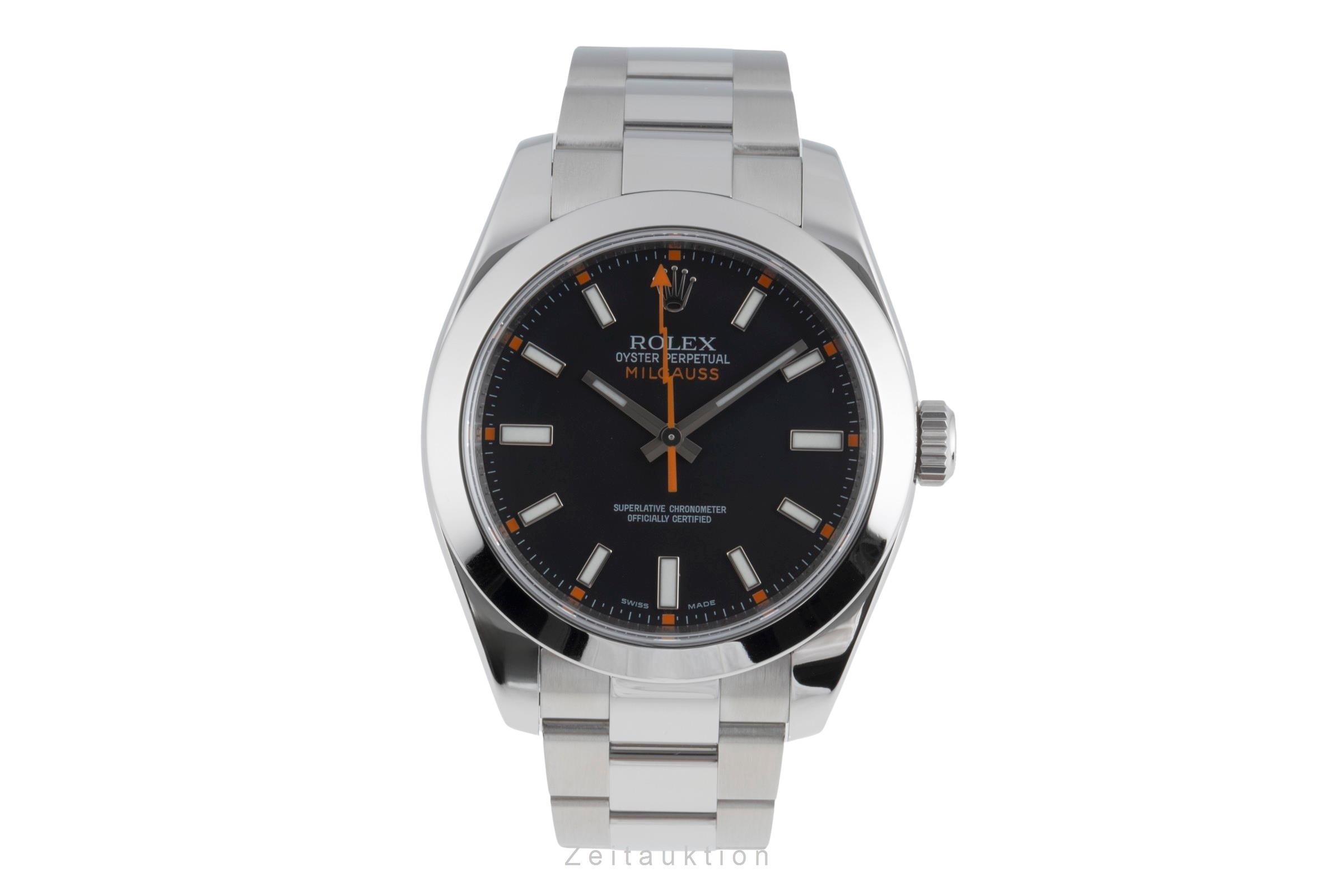 Rolex Milgauss Black Dial Stahl Automatik Herrenuhr Ref. 116400 V-Serie B&P 2009 [2600306]