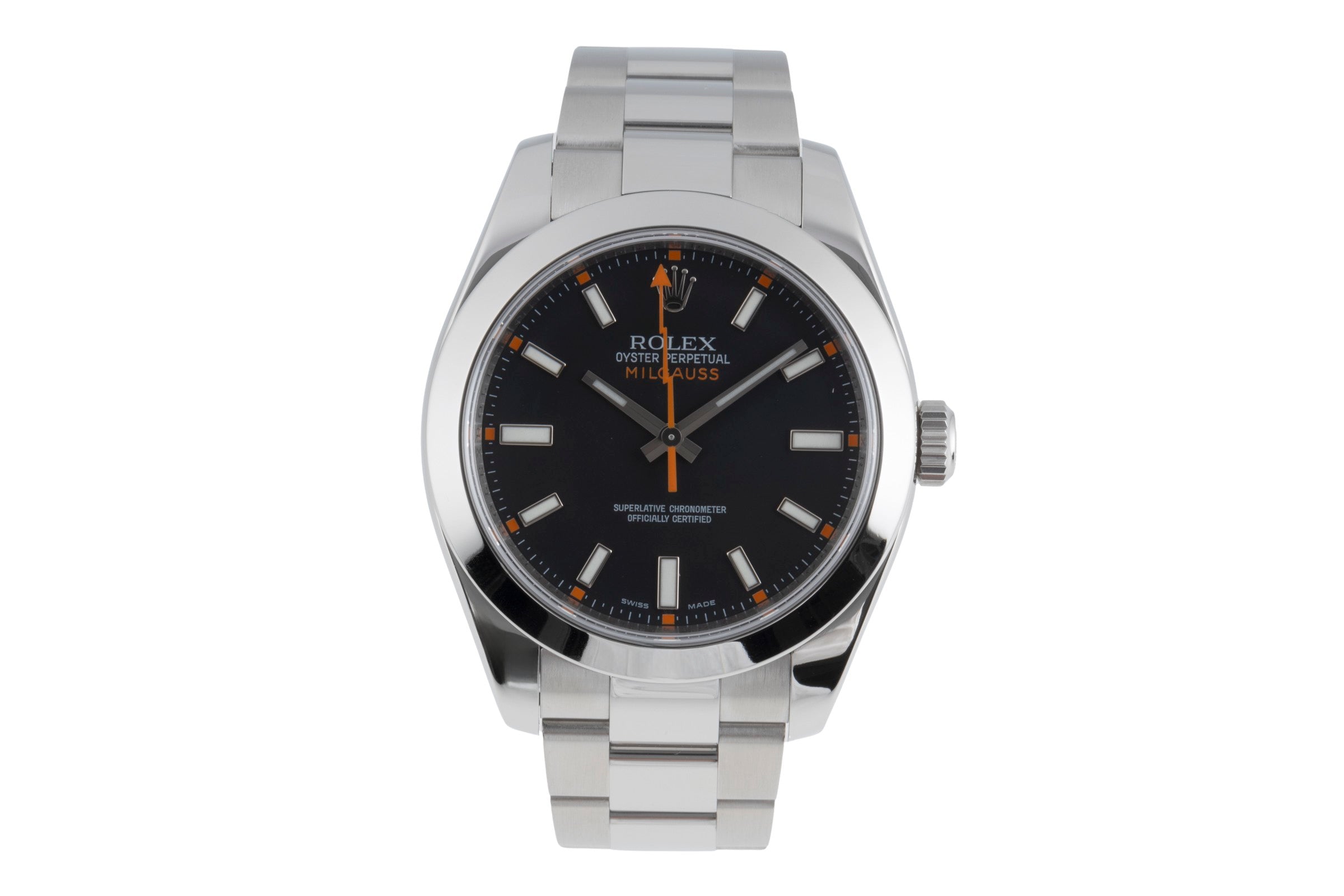 Rolex Milgauss Black Dial Stahl Automatik Herrenuhr Ref. 116400 V-Serie B&P 2009 [2600306]
