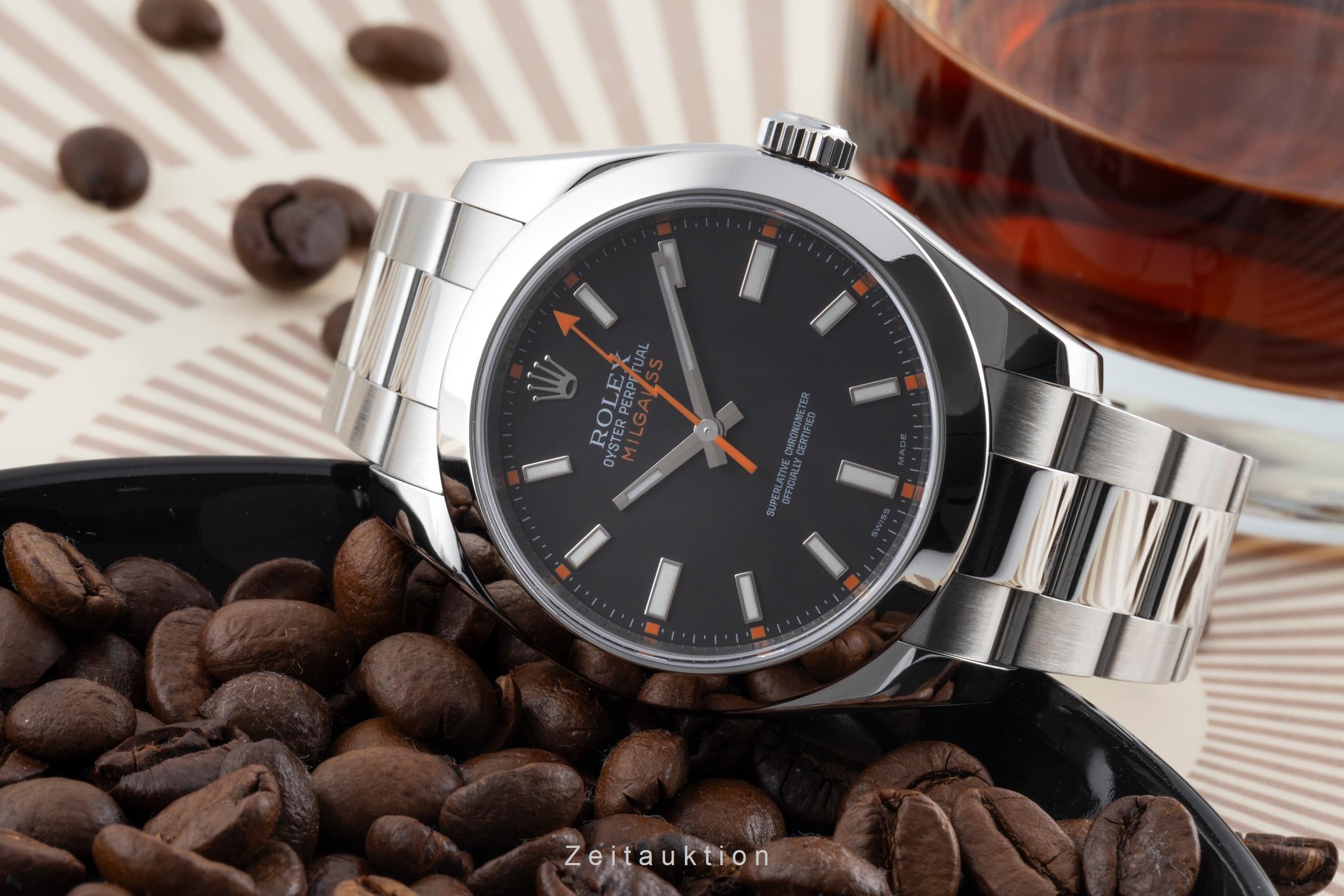 Rolex Milgauss Black Dial Stahl Automatik Herrenuhr Ref. 116400 V-Serie B&P 2009 [2600306]