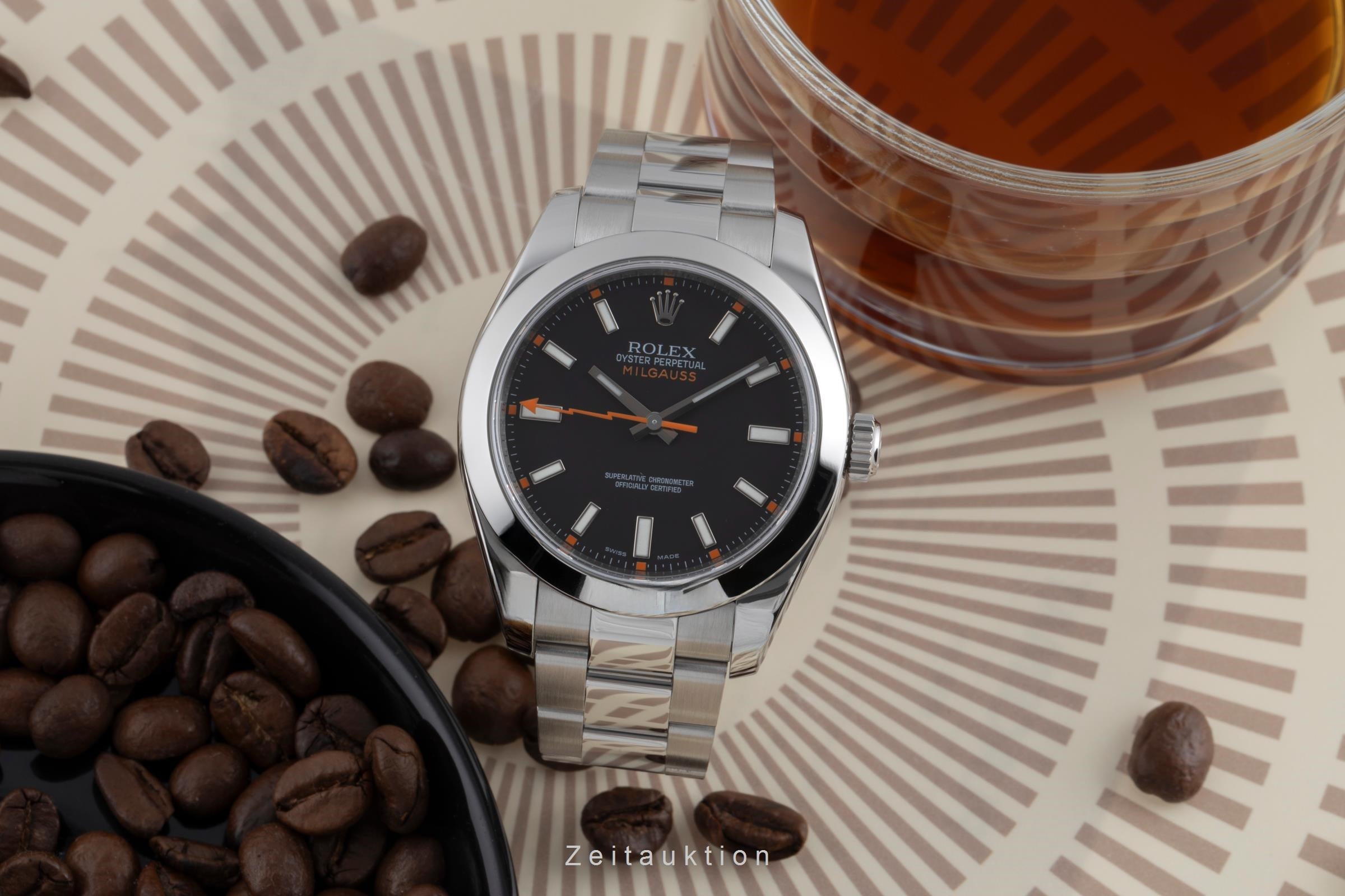 Rolex Milgauss Black Dial Stahl Automatik Herrenuhr Ref. 116400 V-Serie B&P 2009 [2600306]