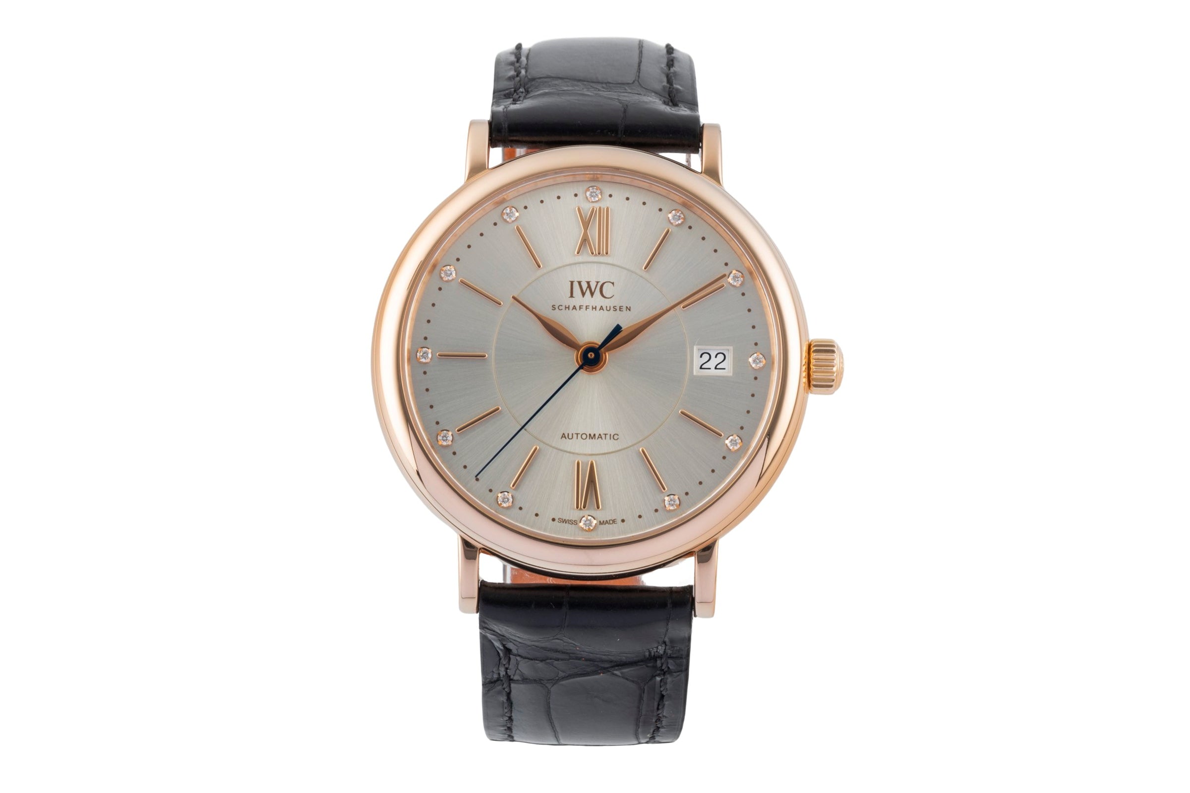 IWC Portofino 18k (0,750) Roségold Diamanten Automatik Ref IW458105 Papiere 2017 [2600343]