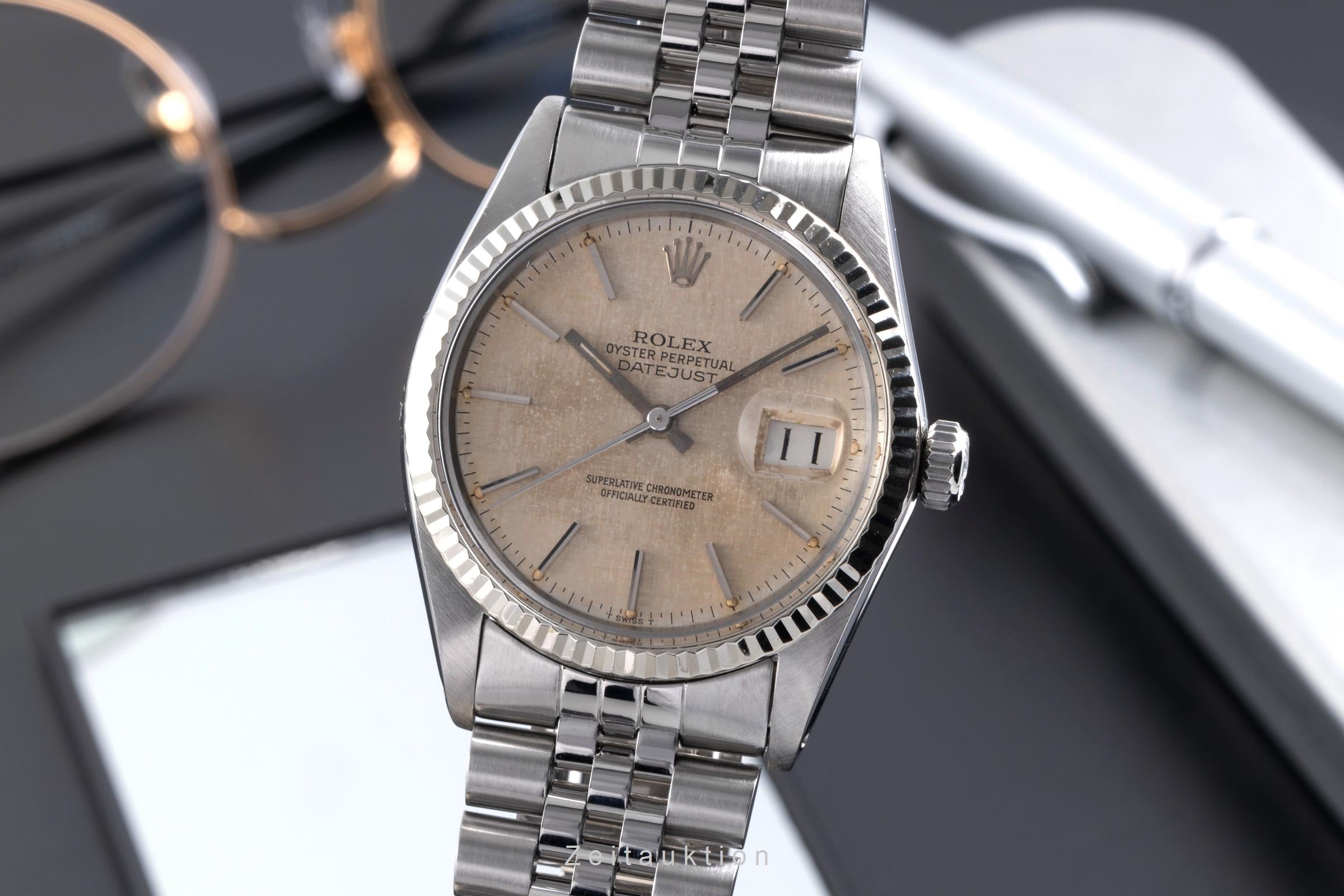 Rolex Datejust steel / white gold automatic men's watch 16014 Vintage  [2600380]