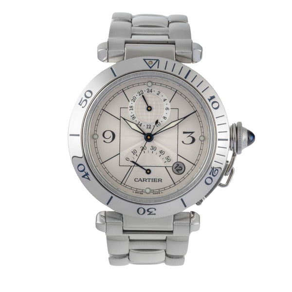 Cartier Pasha steel automatic men's watch W31037H3  [2600385]