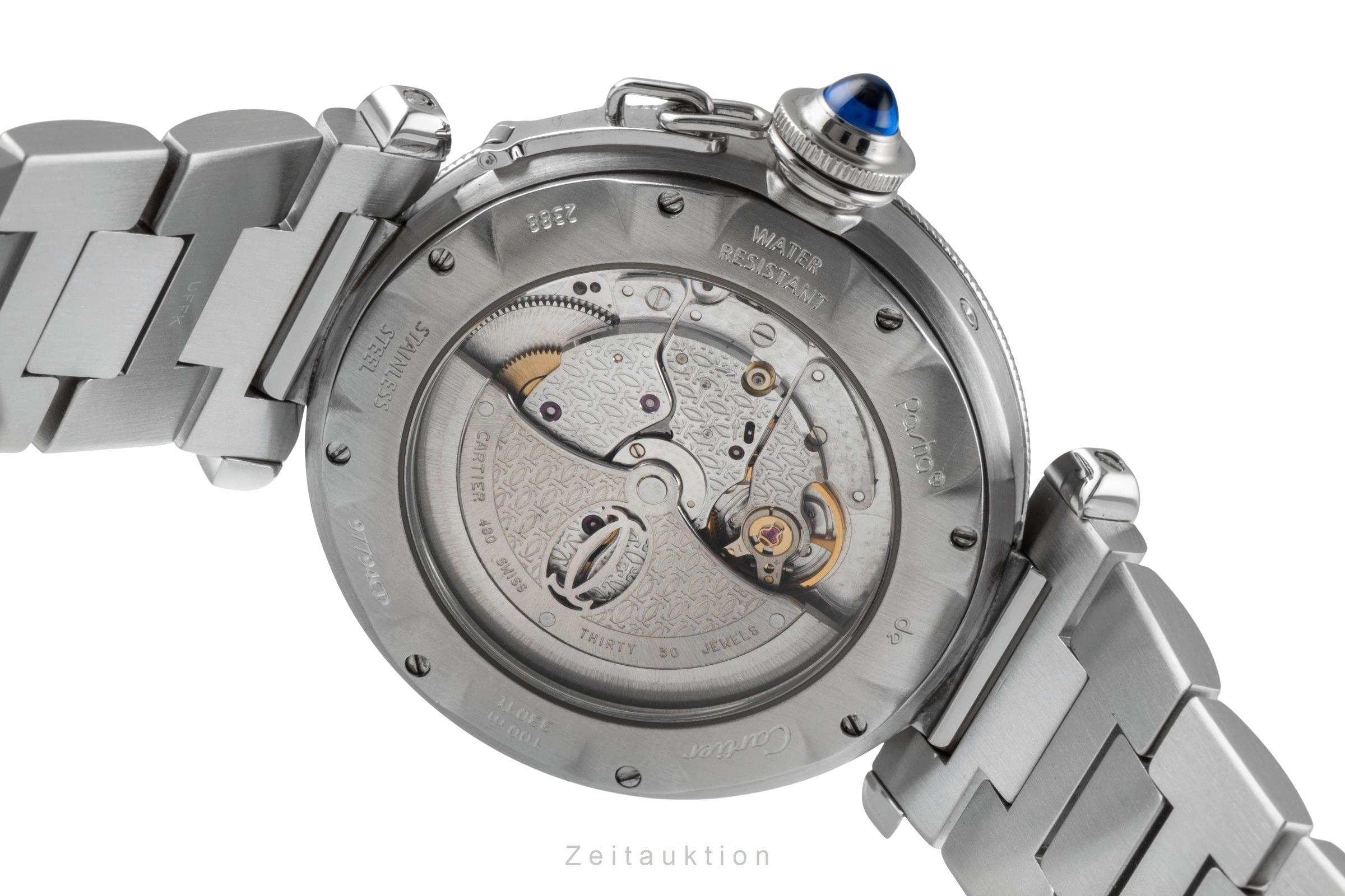 Cartier Pasha steel automatic men's watch W31037H3  [2600385]