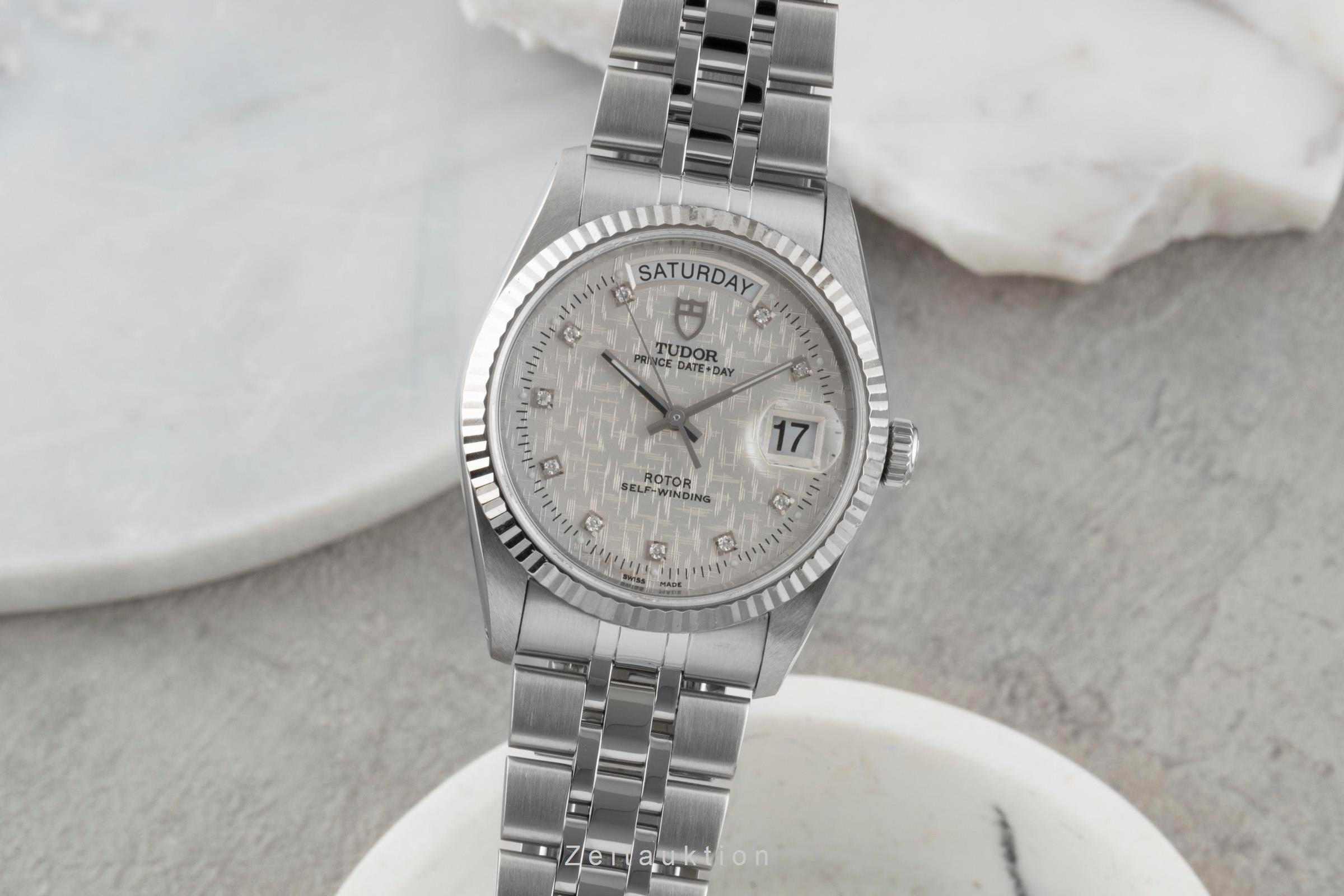 Tudor Date-Day steel / white gold automatic men's watch 76214  [2600449]