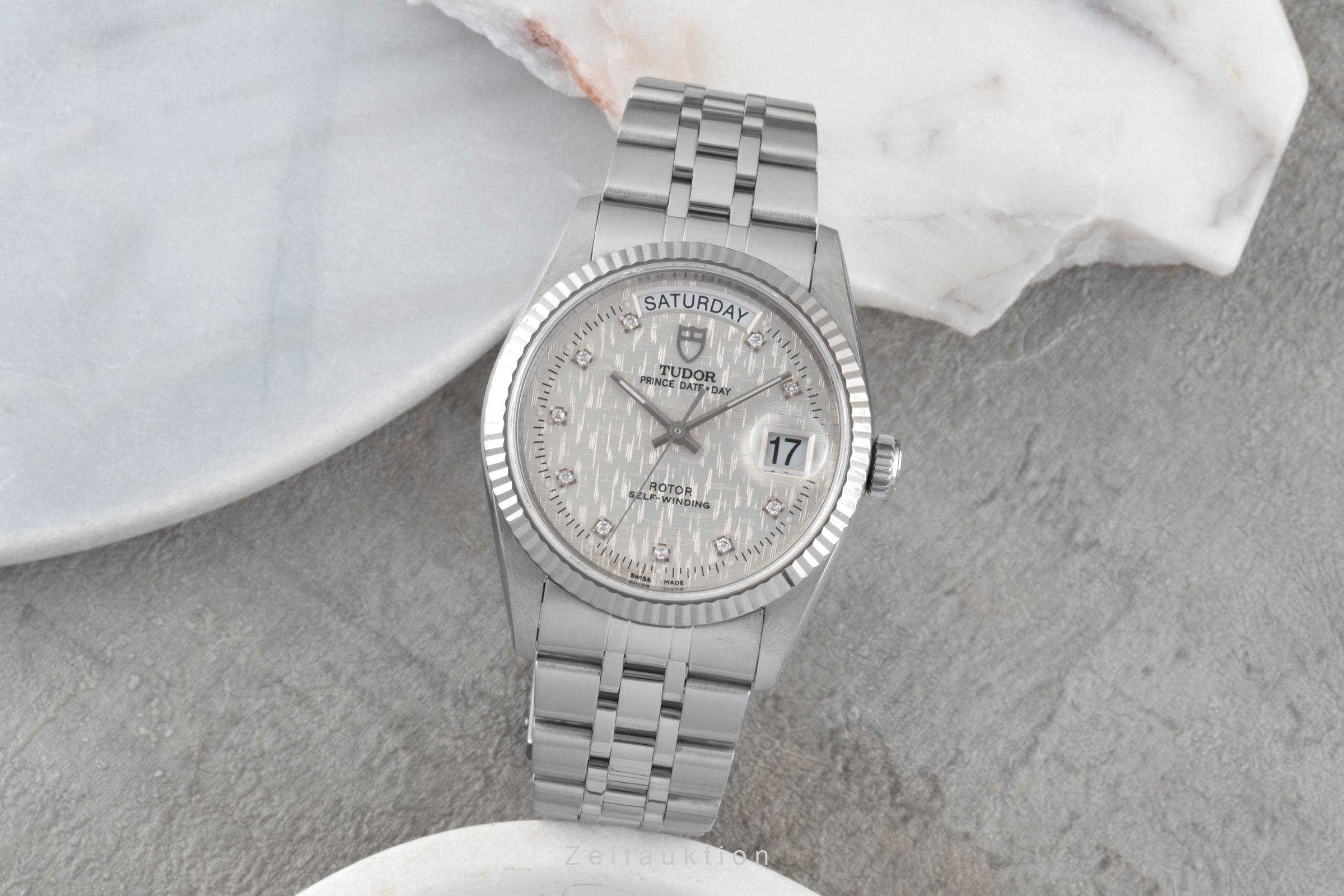 Tudor Date-Day steel / white gold automatic men's watch 76214  [2600449]