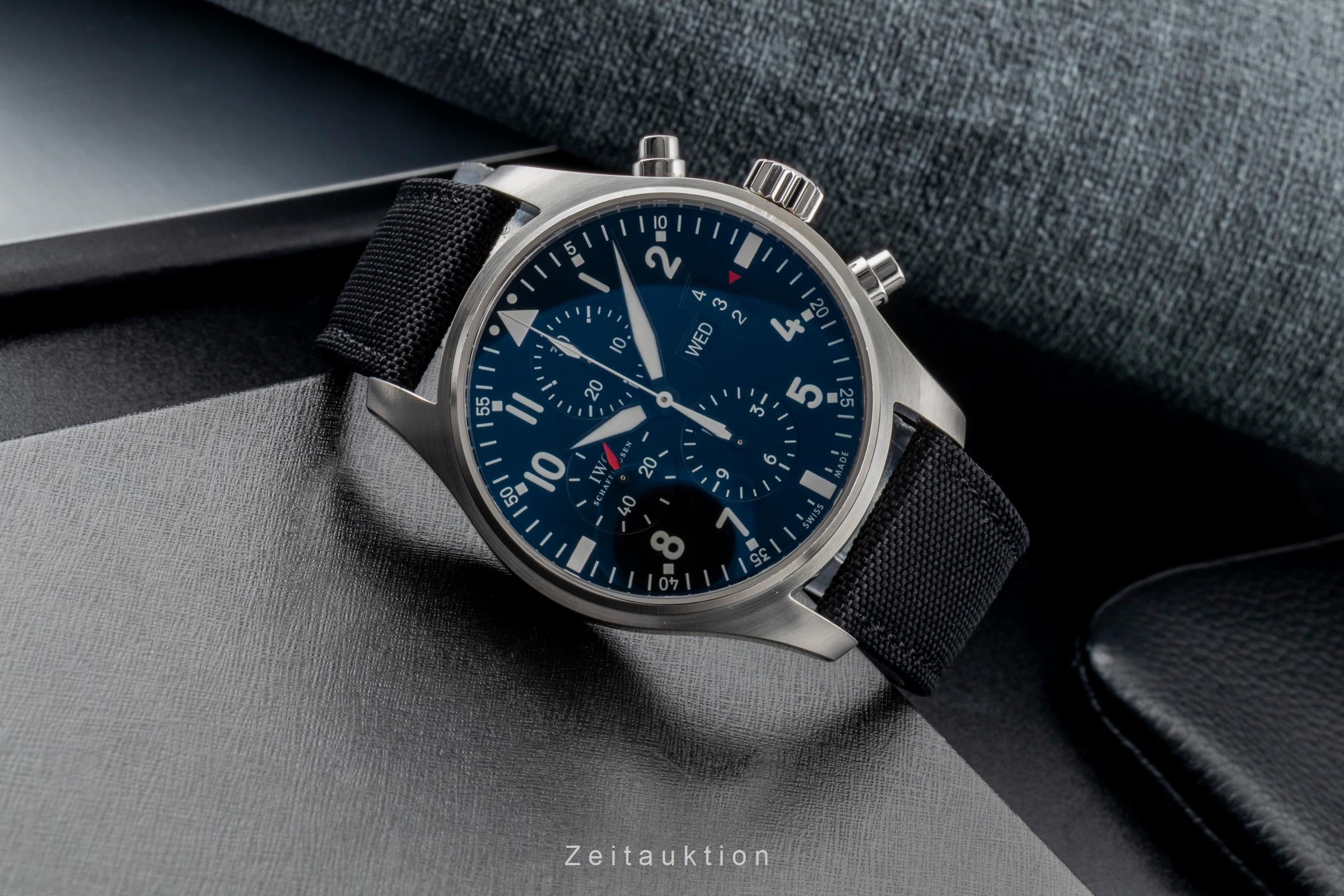IWC Pilot Fliegeruhr Chronograph Automatik Herrenuhr Ref. IW377701 Papiere  [2600462]