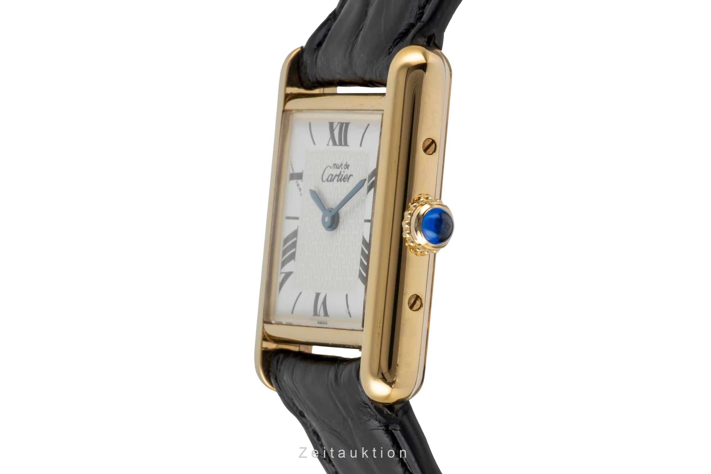 Cartier Tank Silber vergoldet Quarz Damenuhr Ref. W1009654 Klassiker  [2600475]