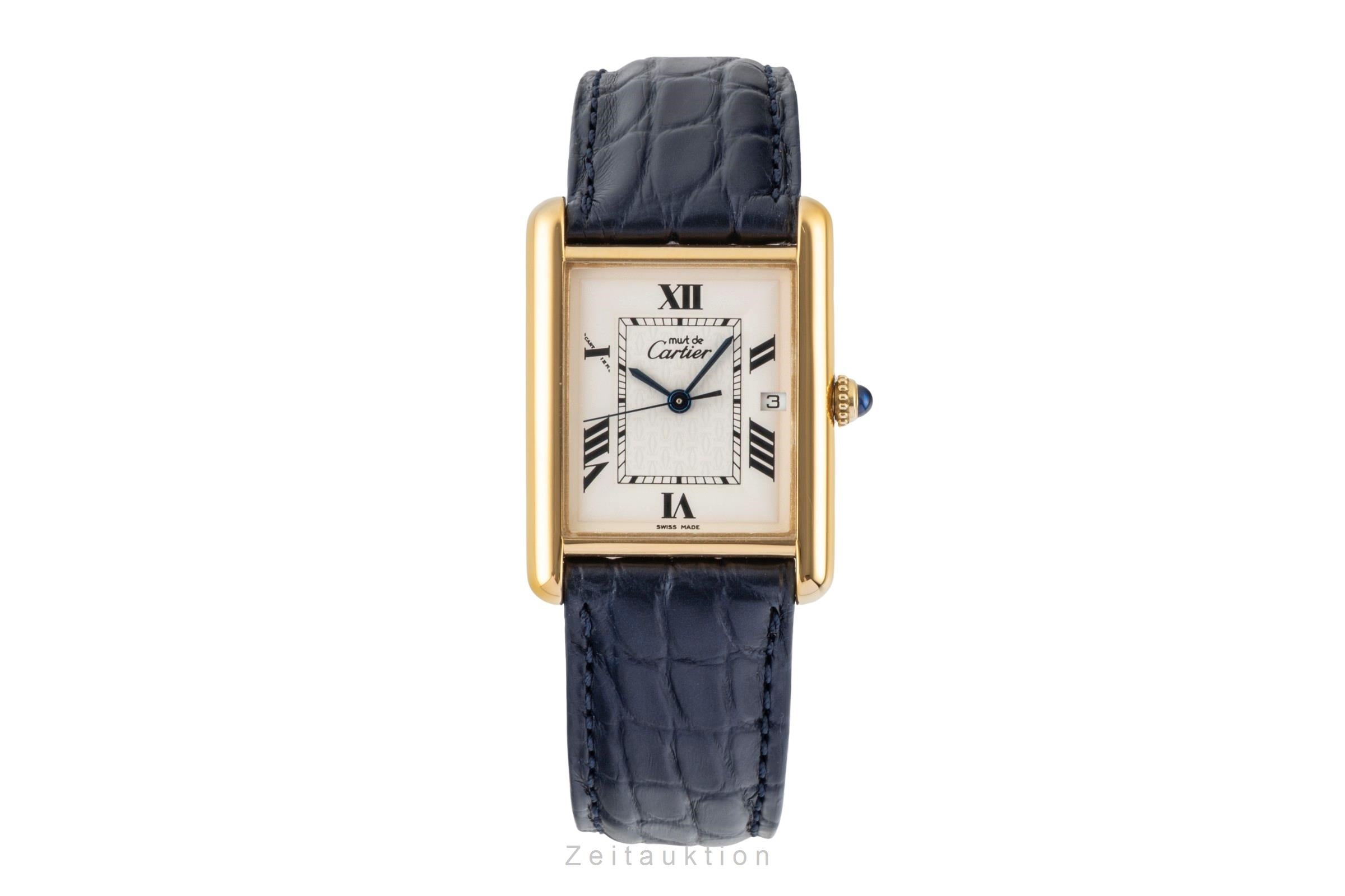 Cartier must Tank LM Silber vergoldet Quarz Herrenuhr Medium Ref. W1013754  [2600480]