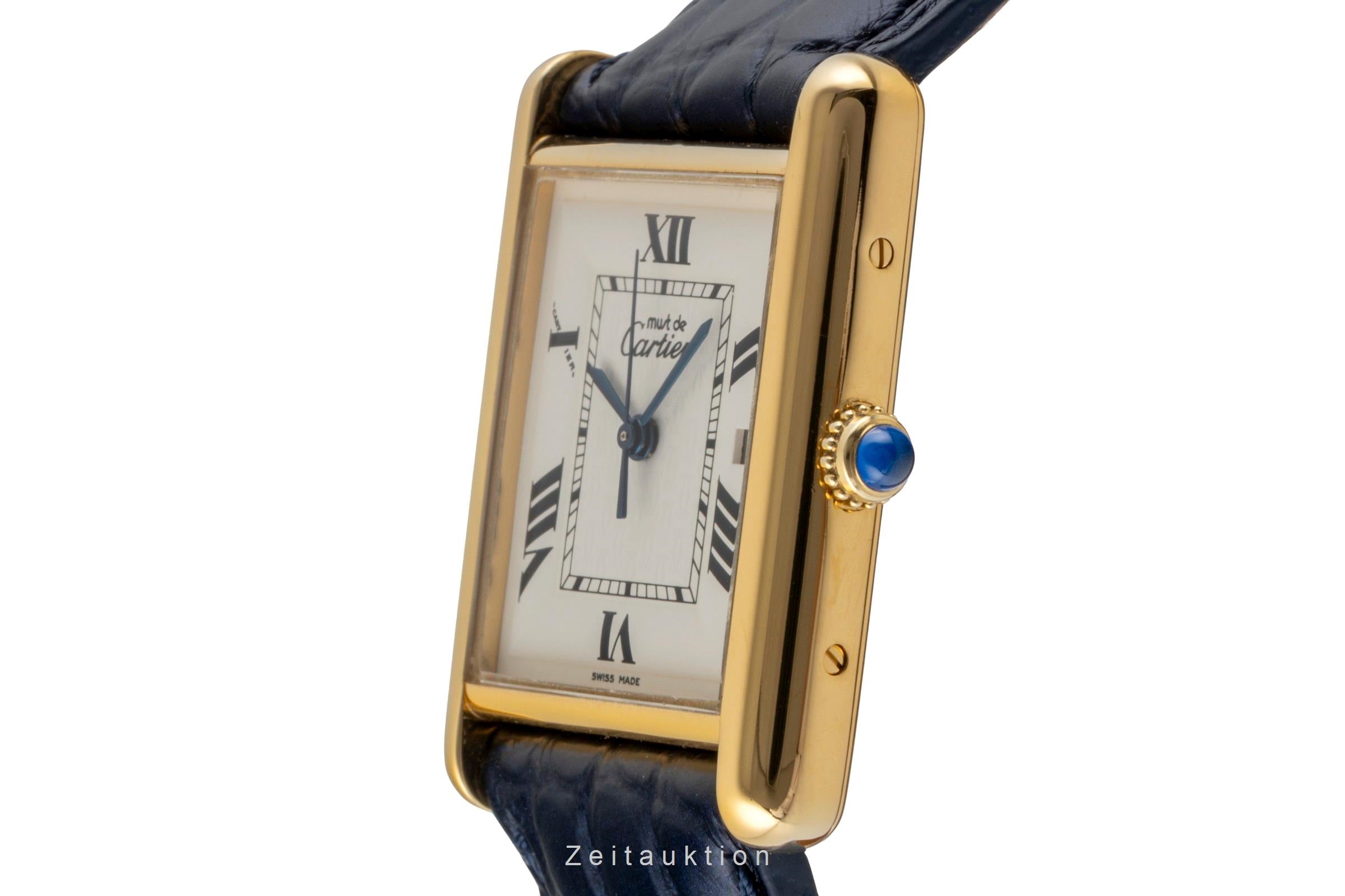 Cartier must Tank LM Silber vergoldet Quarz Herrenuhr Medium Ref. W1013754  [2600480]