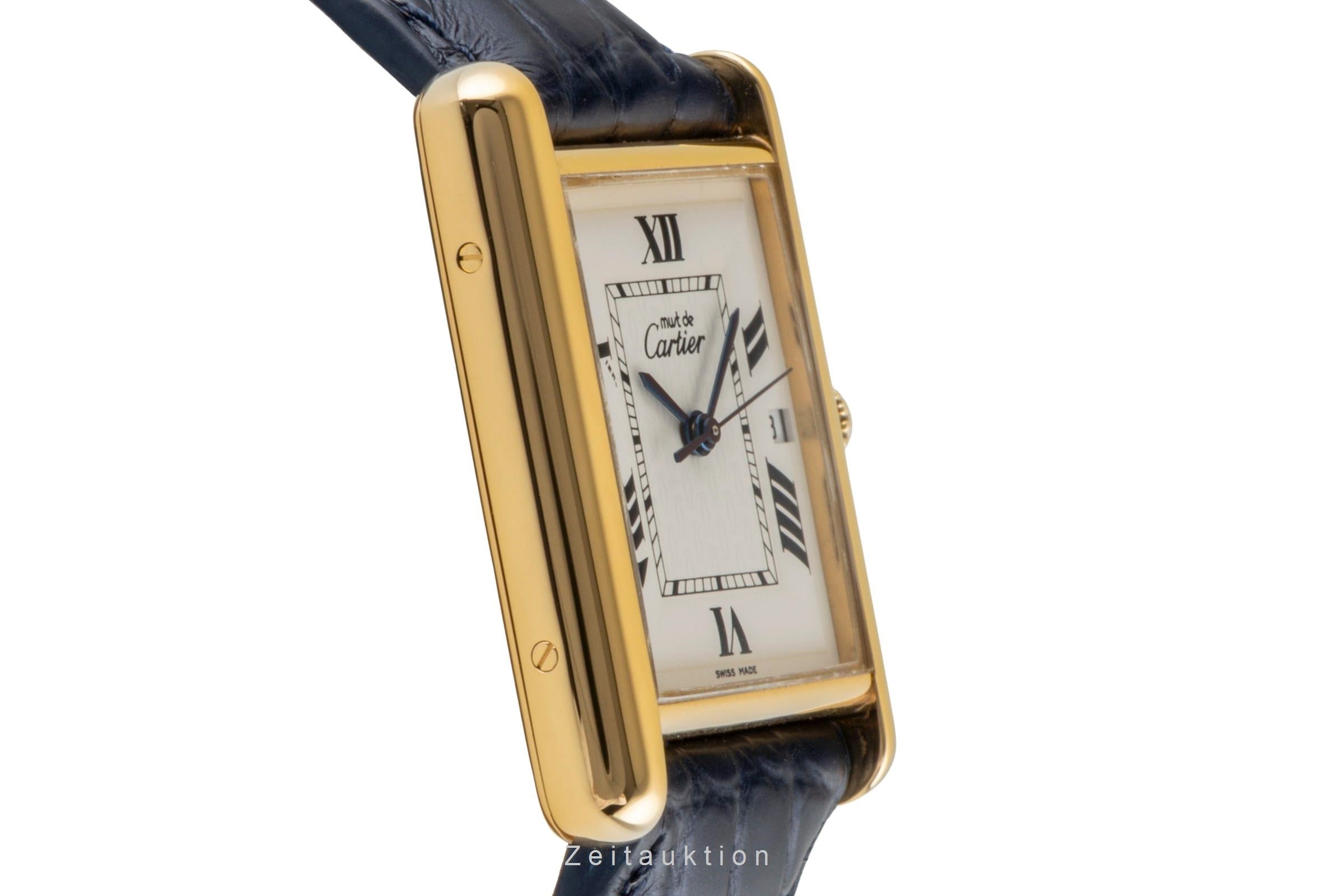 Cartier must Tank LM Silber vergoldet Quarz Herrenuhr Medium Ref. W1013754  [2600480]