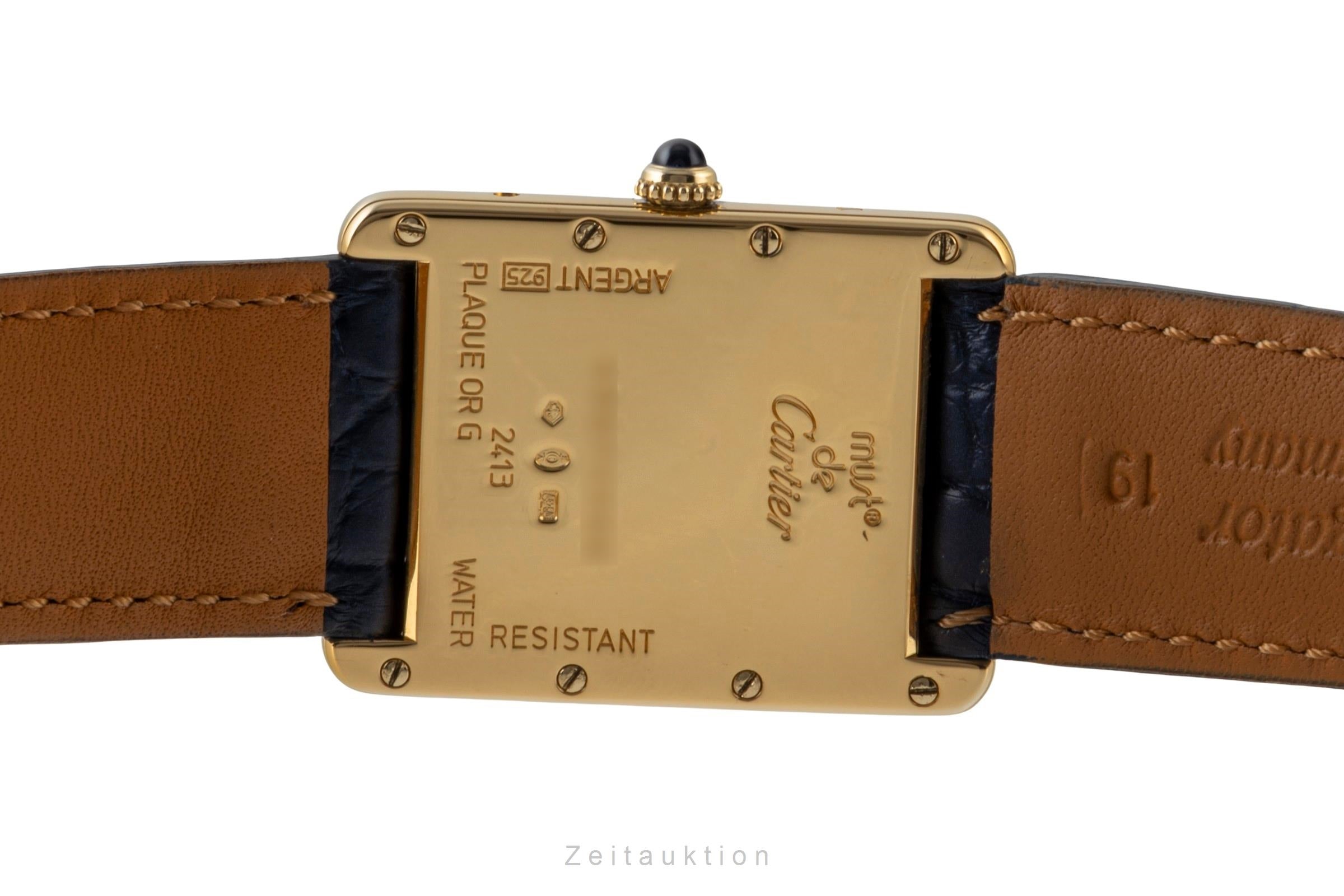 Cartier must Tank LM Silber vergoldet Quarz Herrenuhr Medium Ref. W1013754  [2600480]