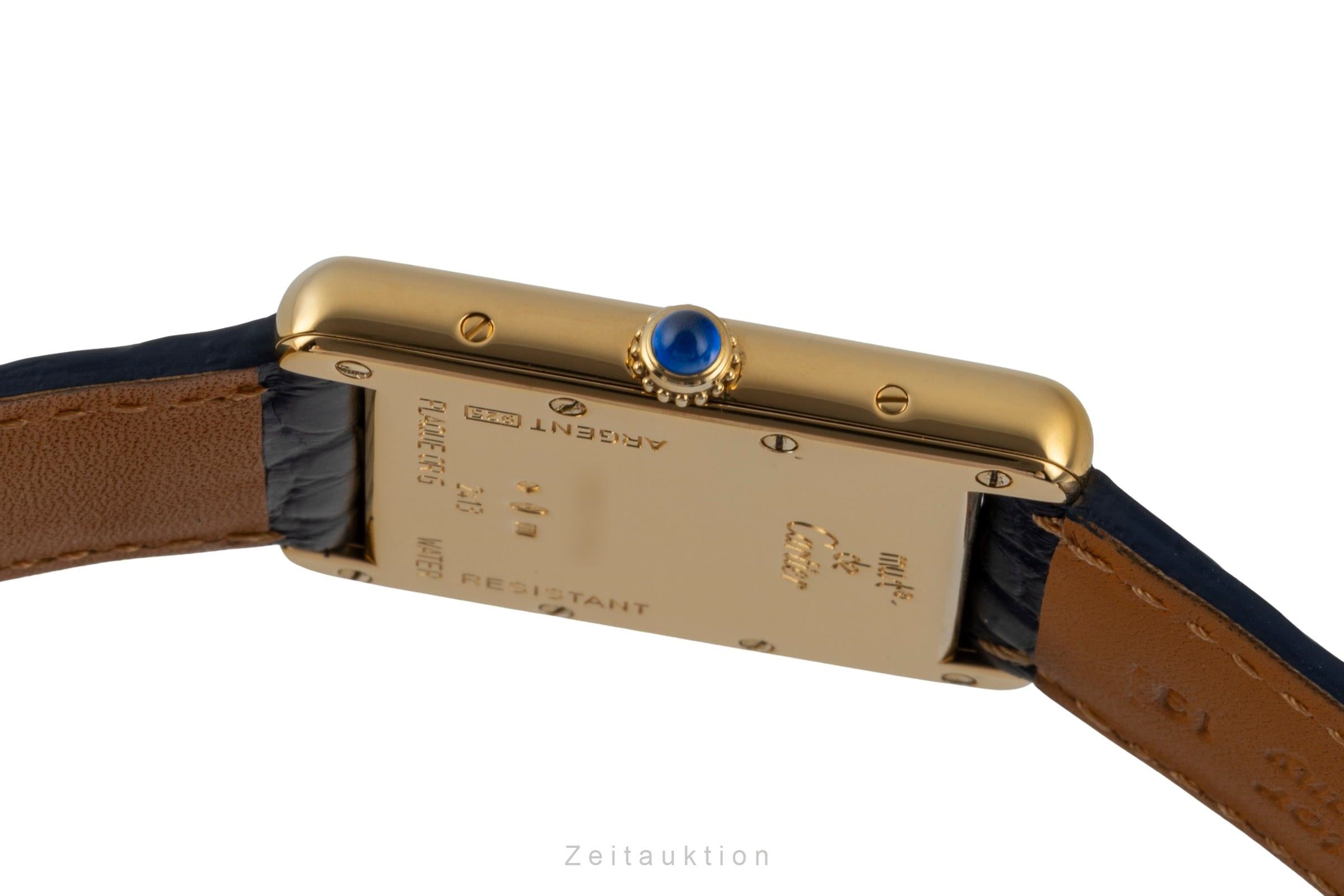 Cartier must Tank LM Silber vergoldet Quarz Herrenuhr Medium Ref. W1013754  [2600480]