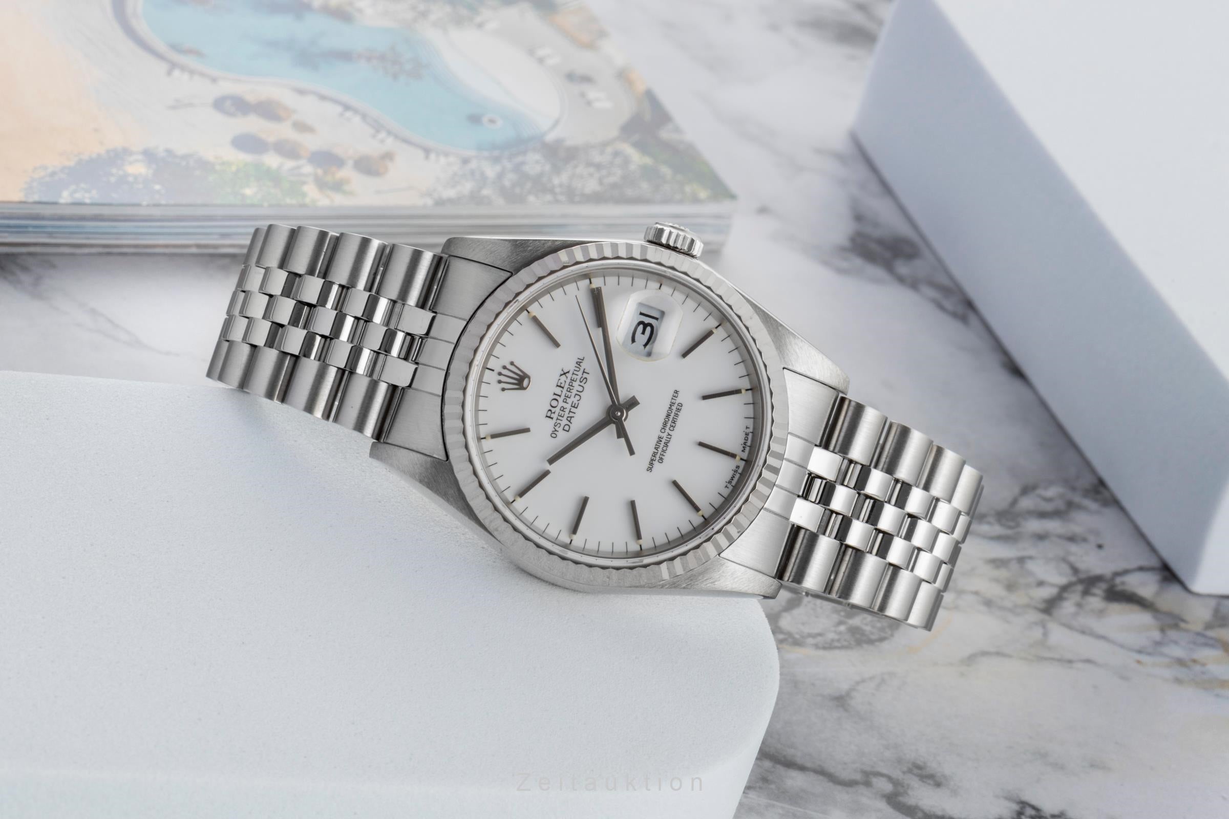 Rolex Datejust 36 White Dial Stahl Weissgold Automatik Jubilee Ref 16234 L-Serie [2600509]
