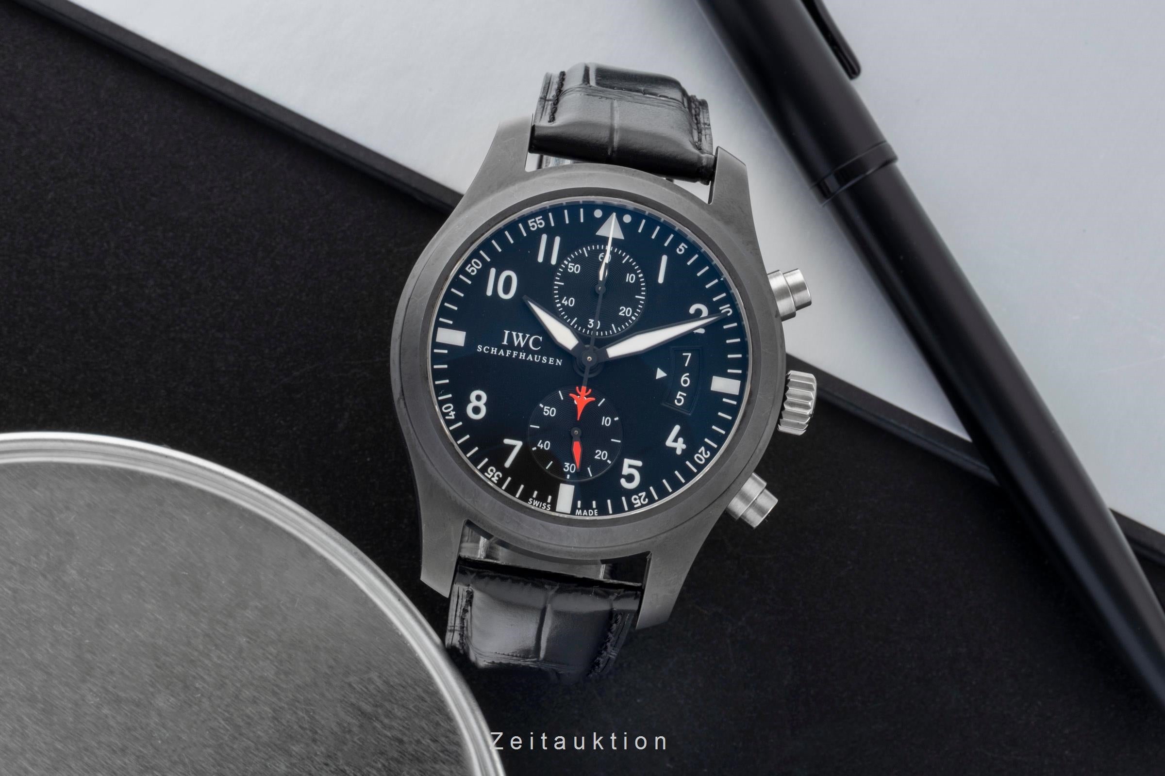 IIWC Pilot Chronograph Top Gun Keramik Automatik Herrenuhr Ref. IW388001 B&P [2600521]