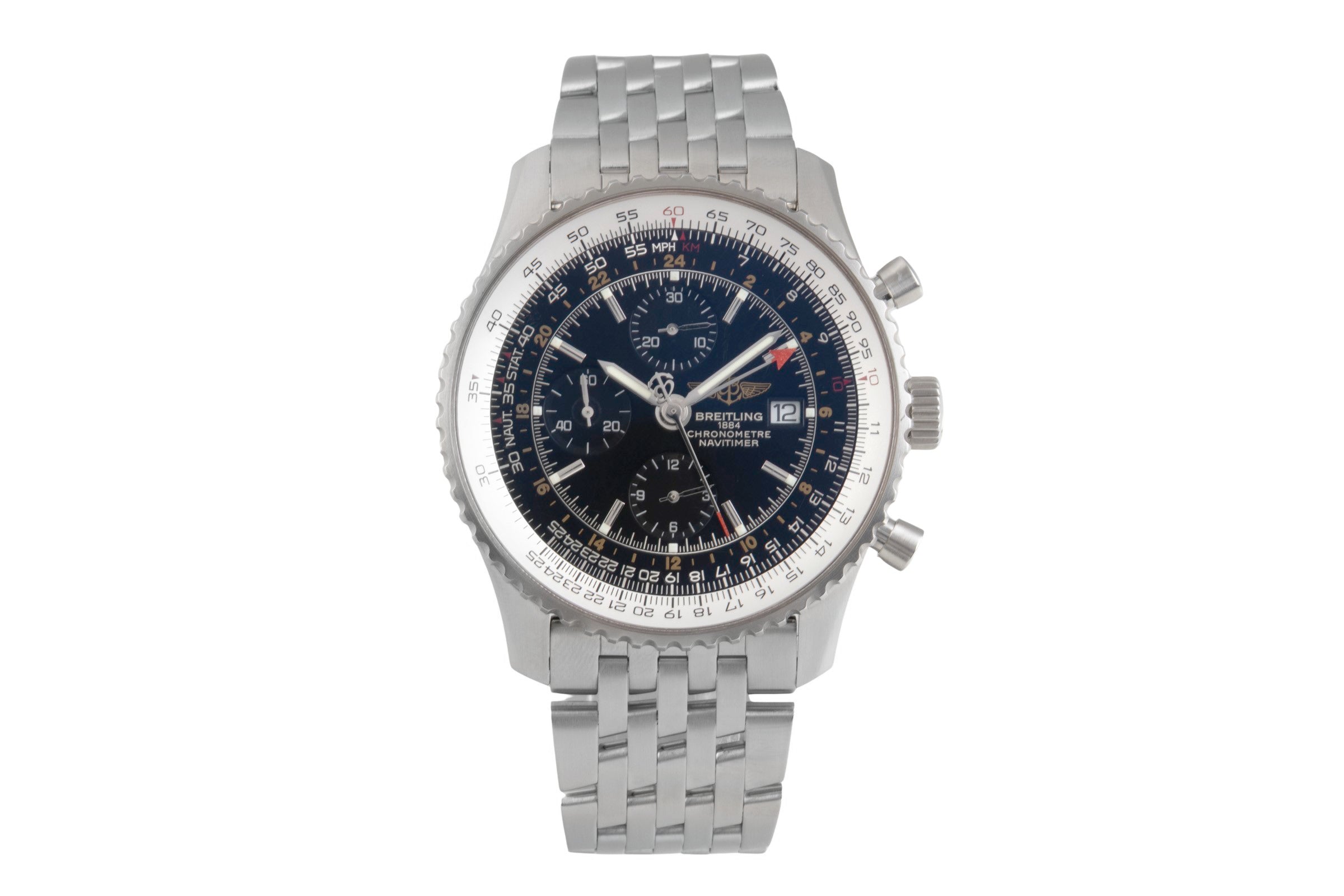 Breitling Navitimer World cronógrafo acero automático reloj para caballeros A24322  [2600524]