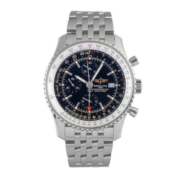 Breitling Navitimer World Chronograph Stahl Automatik Ref. A24322 Papiere 2009 [2600545]
