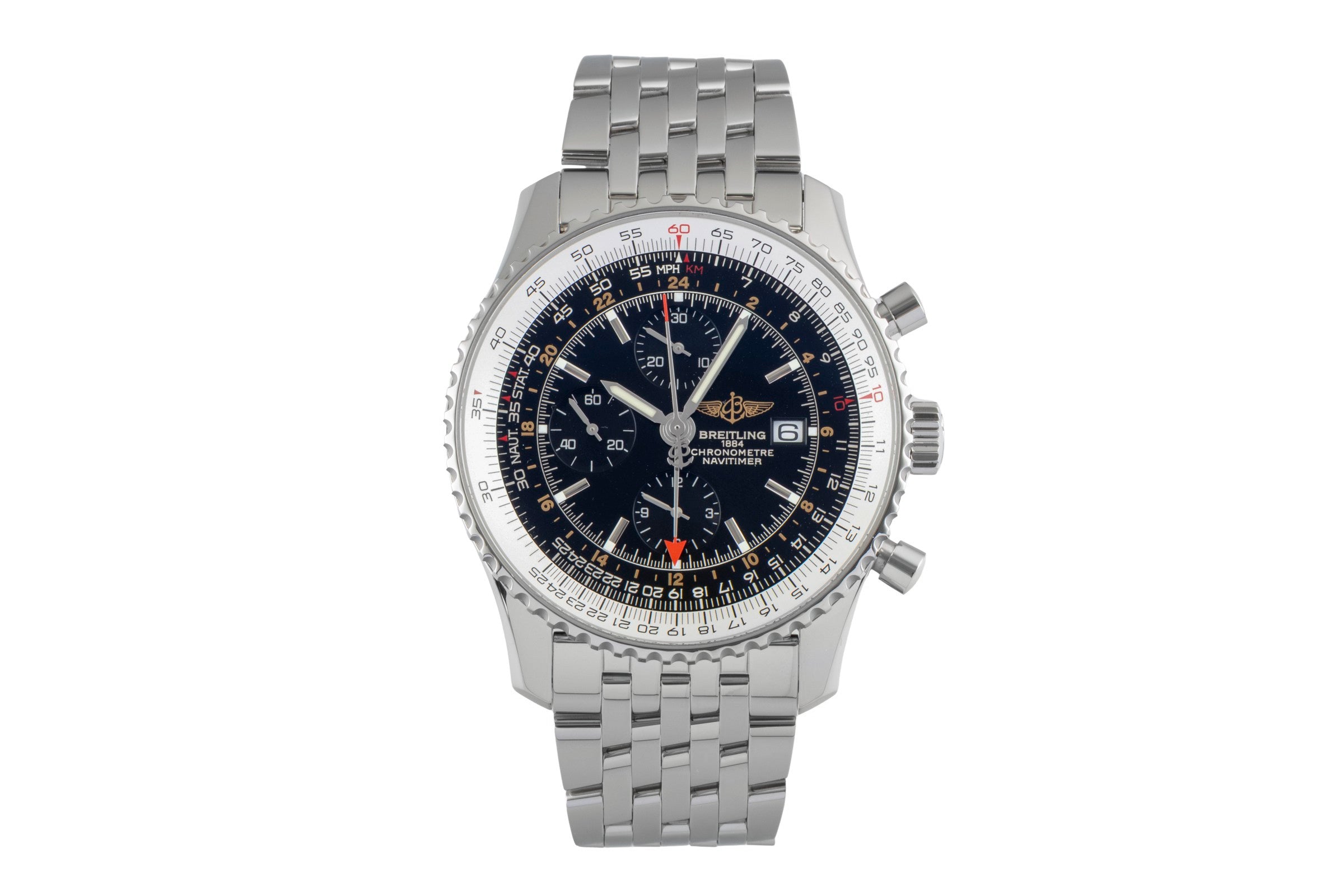 Breitling Navitimer World chronograph steel automatic men's watch A24322  [2600545]