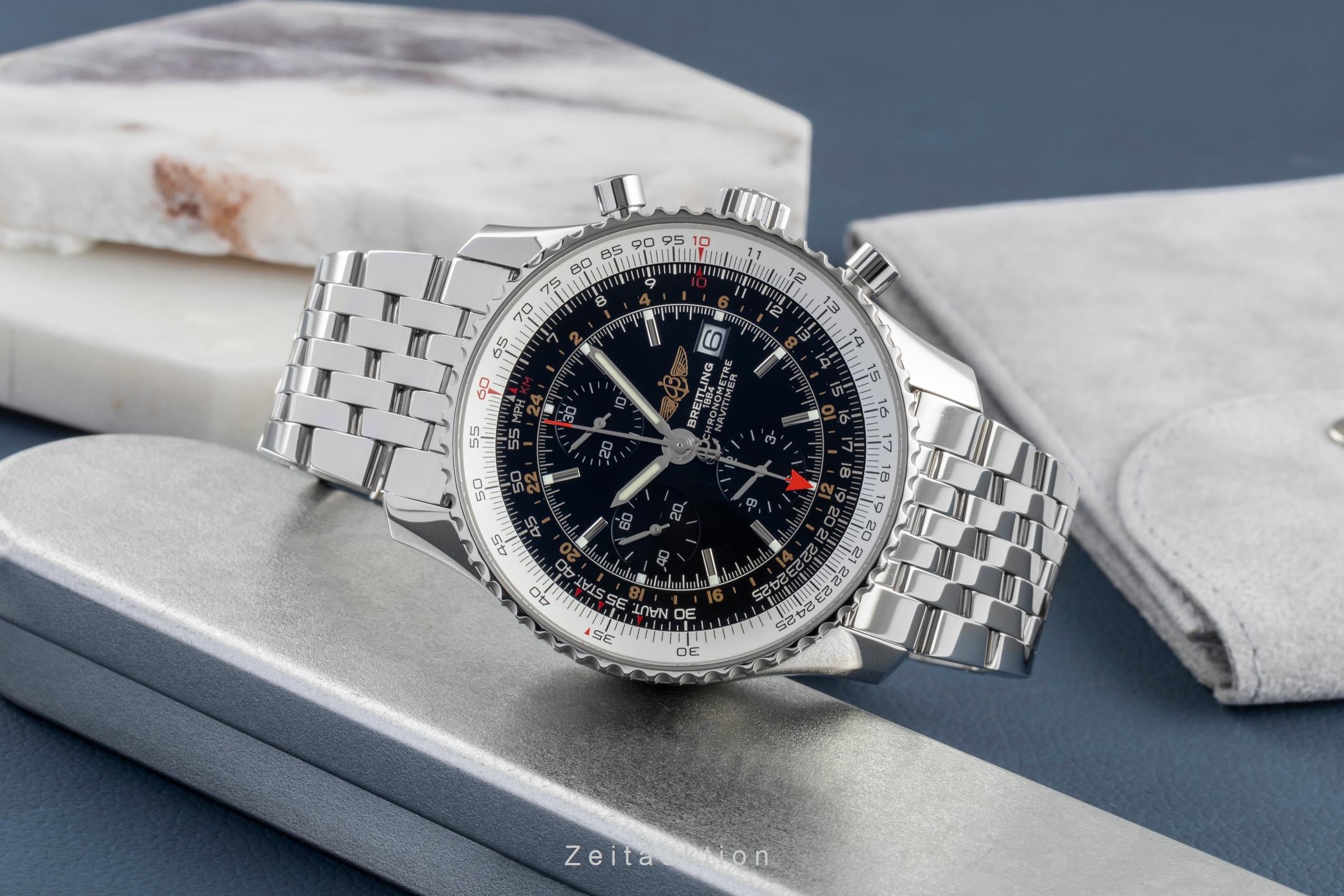 Breitling Navitimer World Chronograph Stahl Automatik Ref. A24322 Papiere 2009 [2600545]