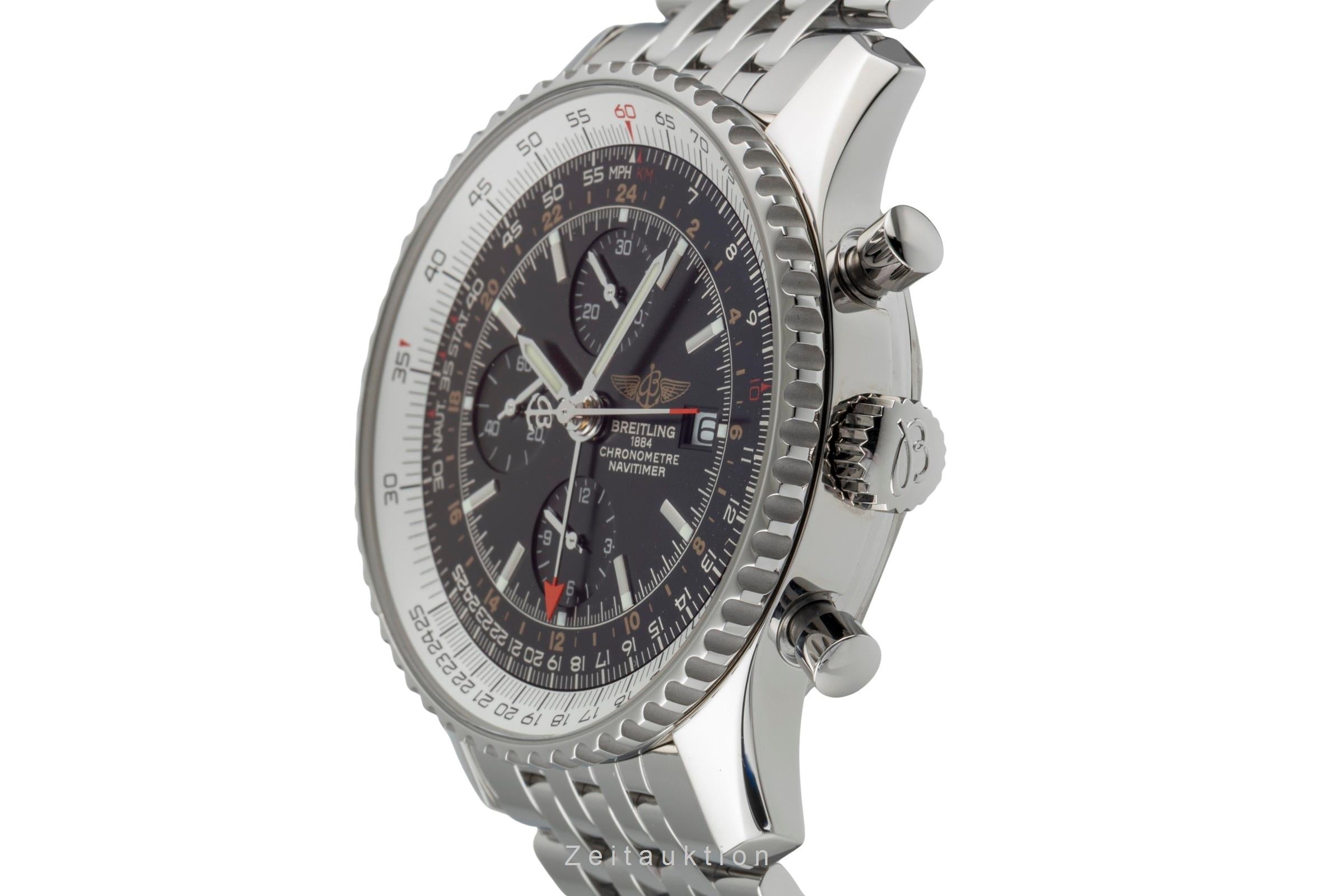 Breitling Navitimer World Chronograph Stahl Automatik Ref. A24322 Papiere 2009 [2600545]