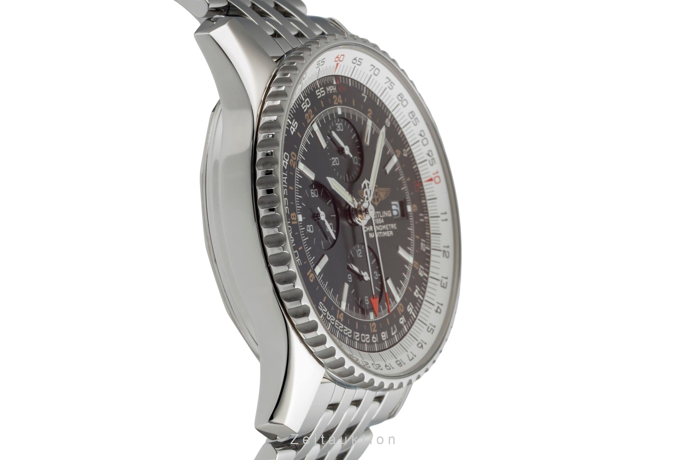 Breitling Navitimer World Chronograph Stahl Automatik Ref. A24322 Papiere 2009 [2600545]