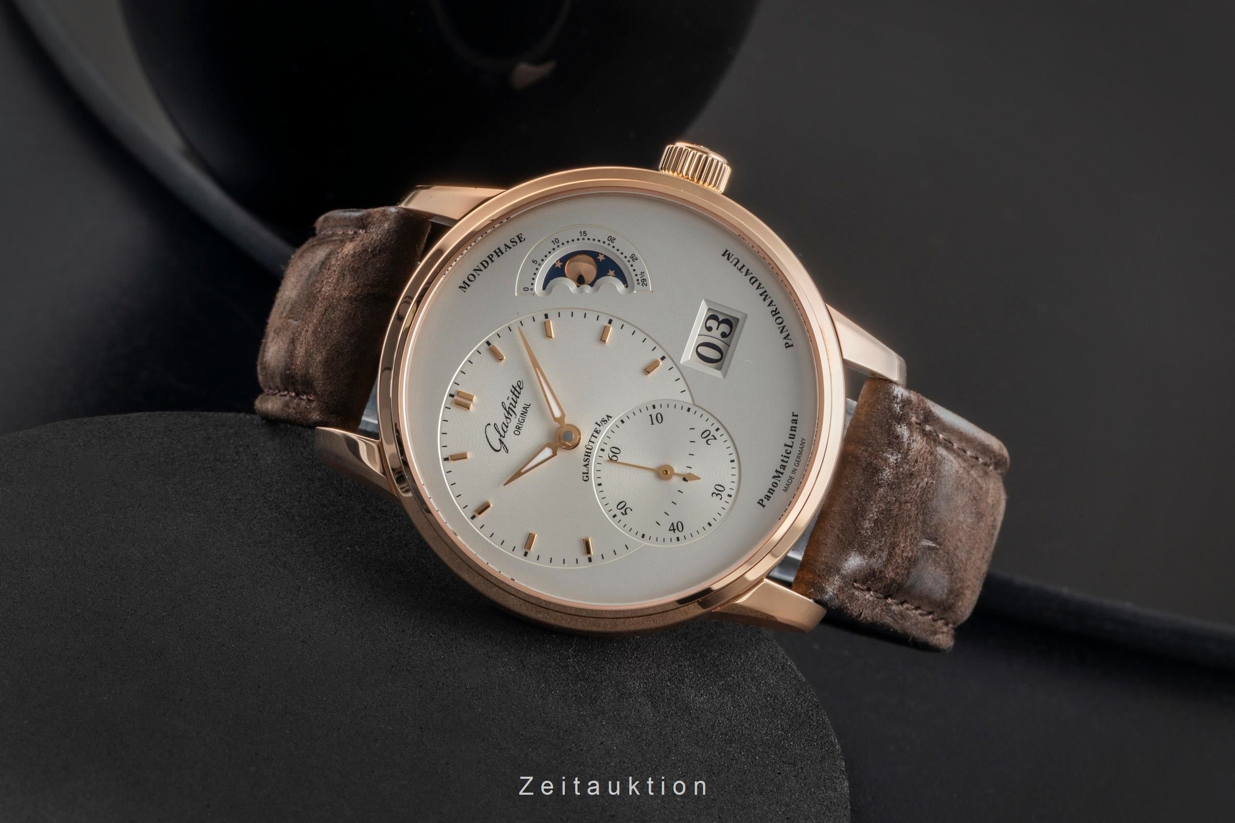 Glashütte PanoMaticLunar 18 ct red gold automatic men's watch 90-02-45-35-04 LP: 21500EUR  [2600547]