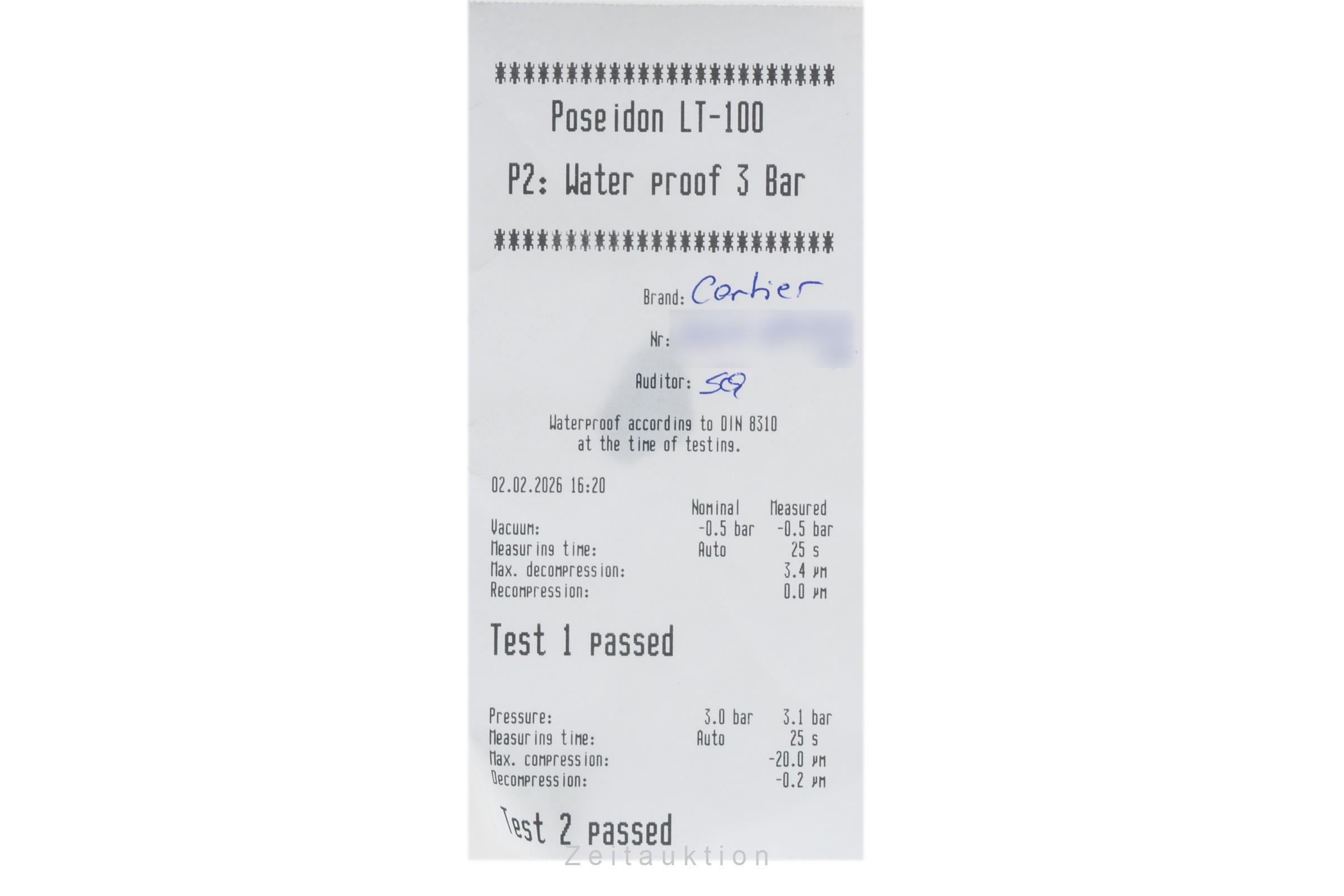 Cartier Tank steel automatic men's watch W5310008  [2600554]